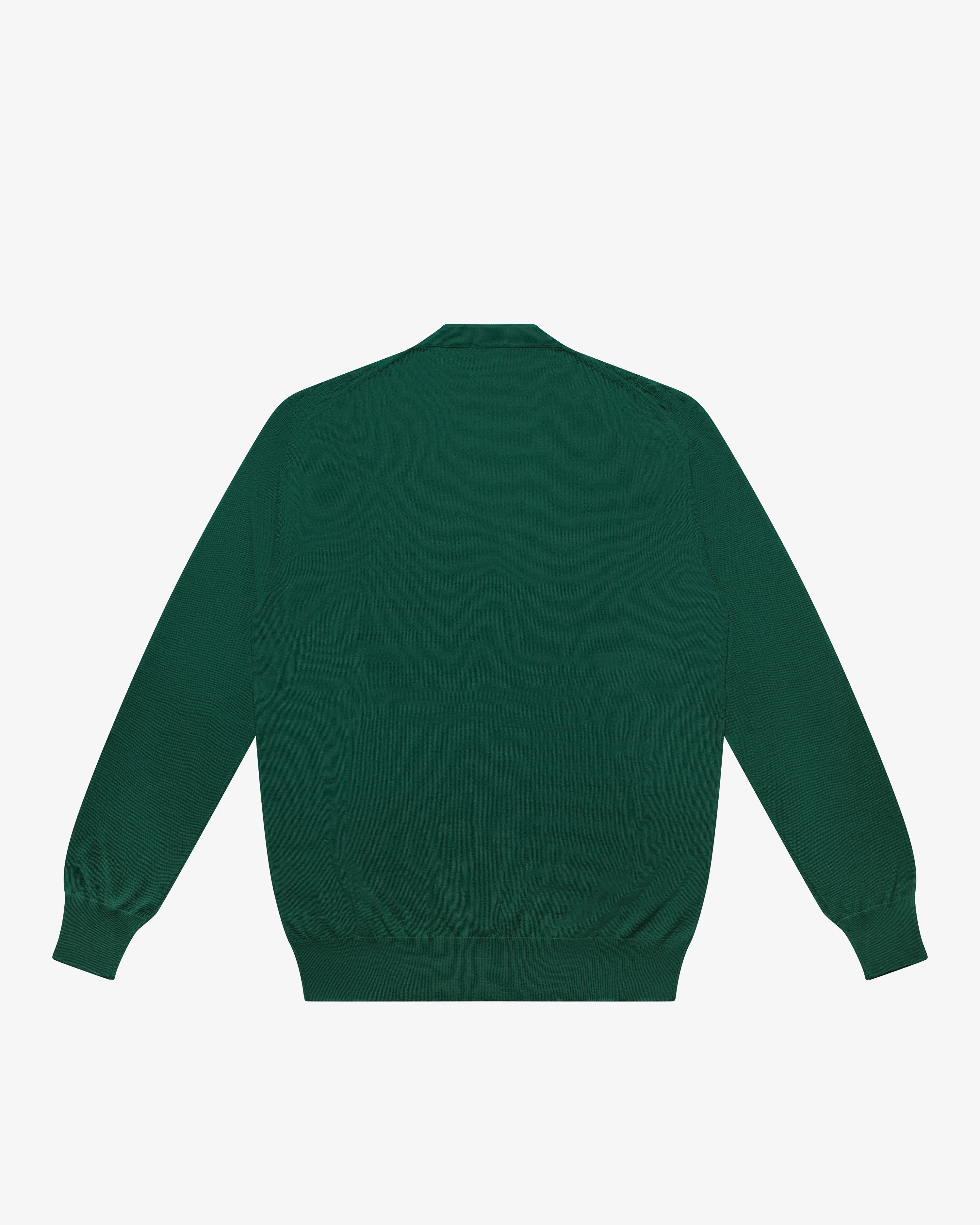Cardigan a scacchetti in lana verde bosco