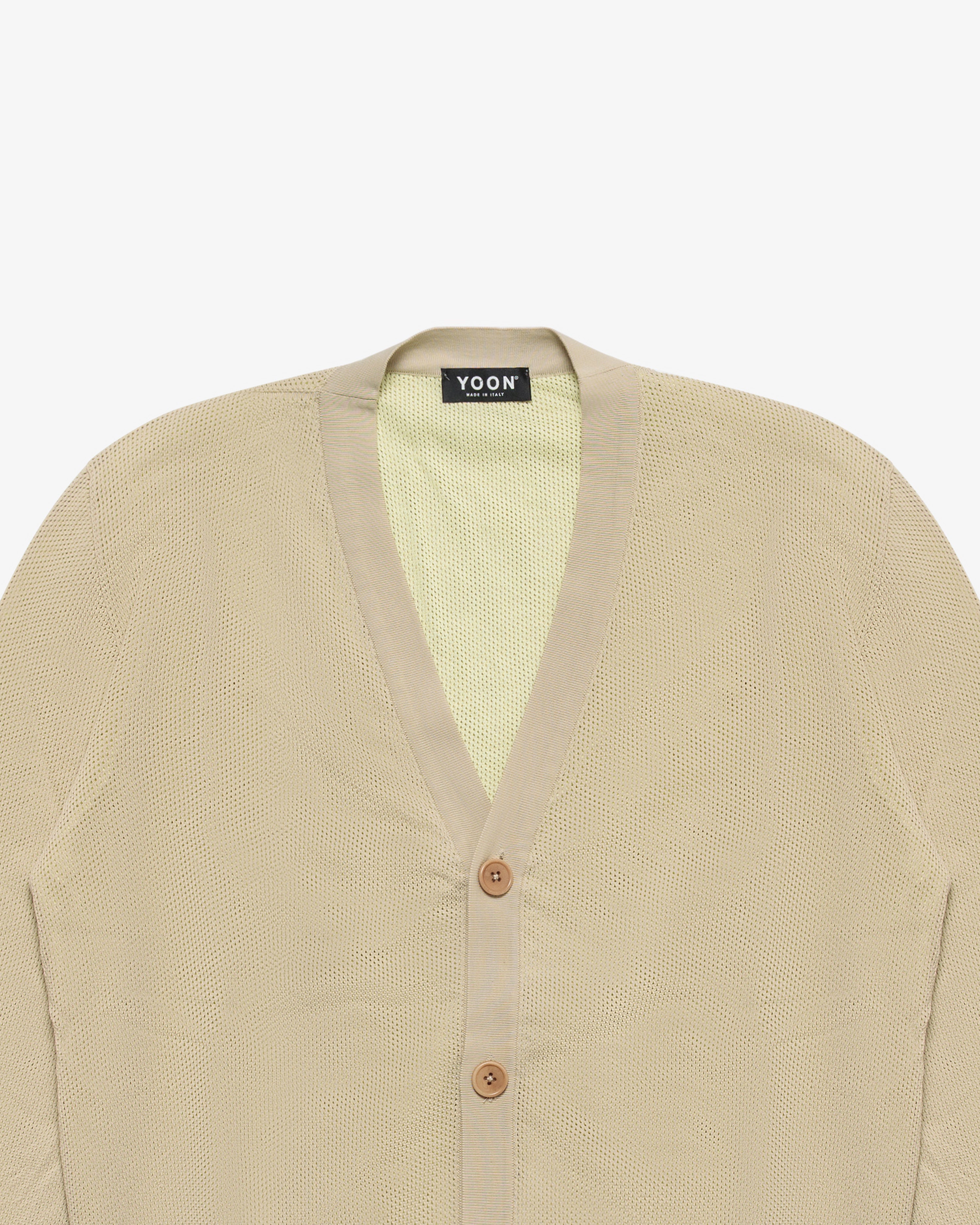 Beige double-face cotton cardigan
