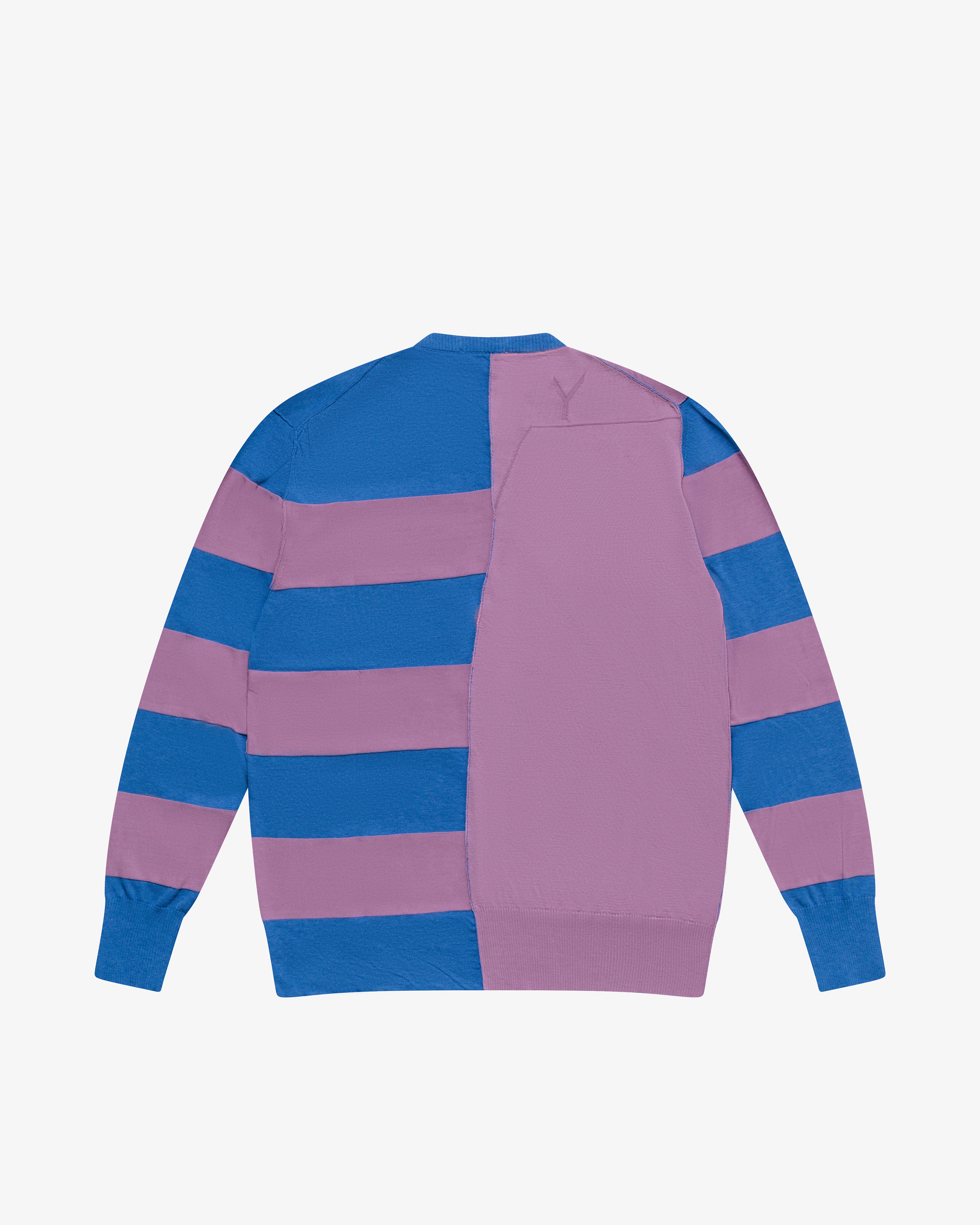 Maglia girocollo in cotone a righe color-block