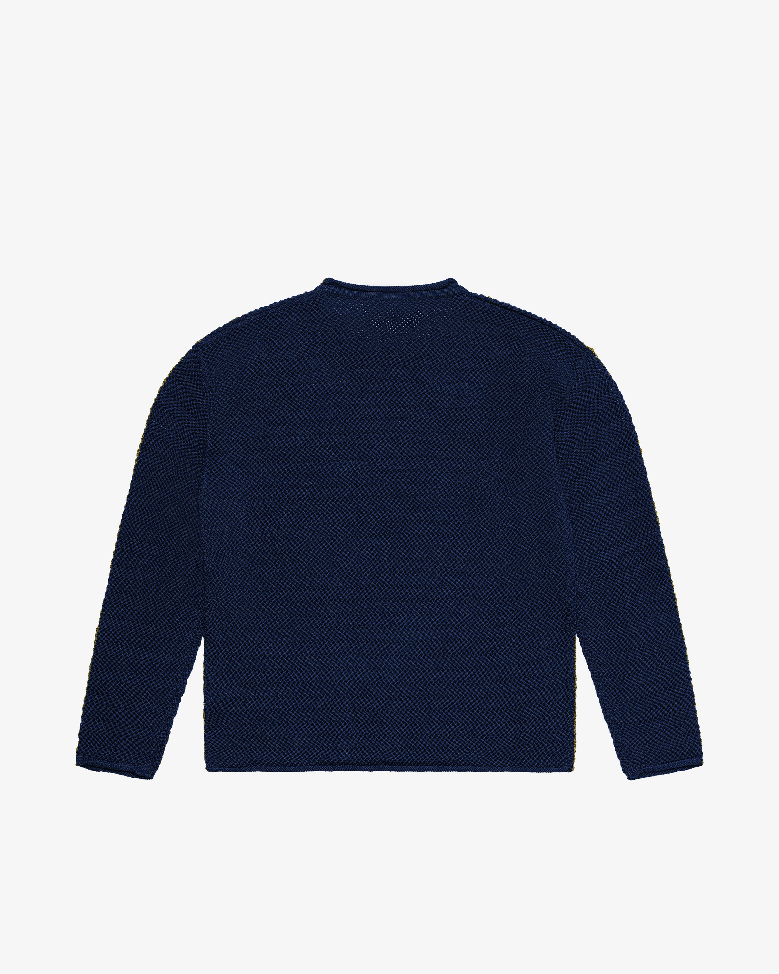 Maglia girocollo in cotone blu