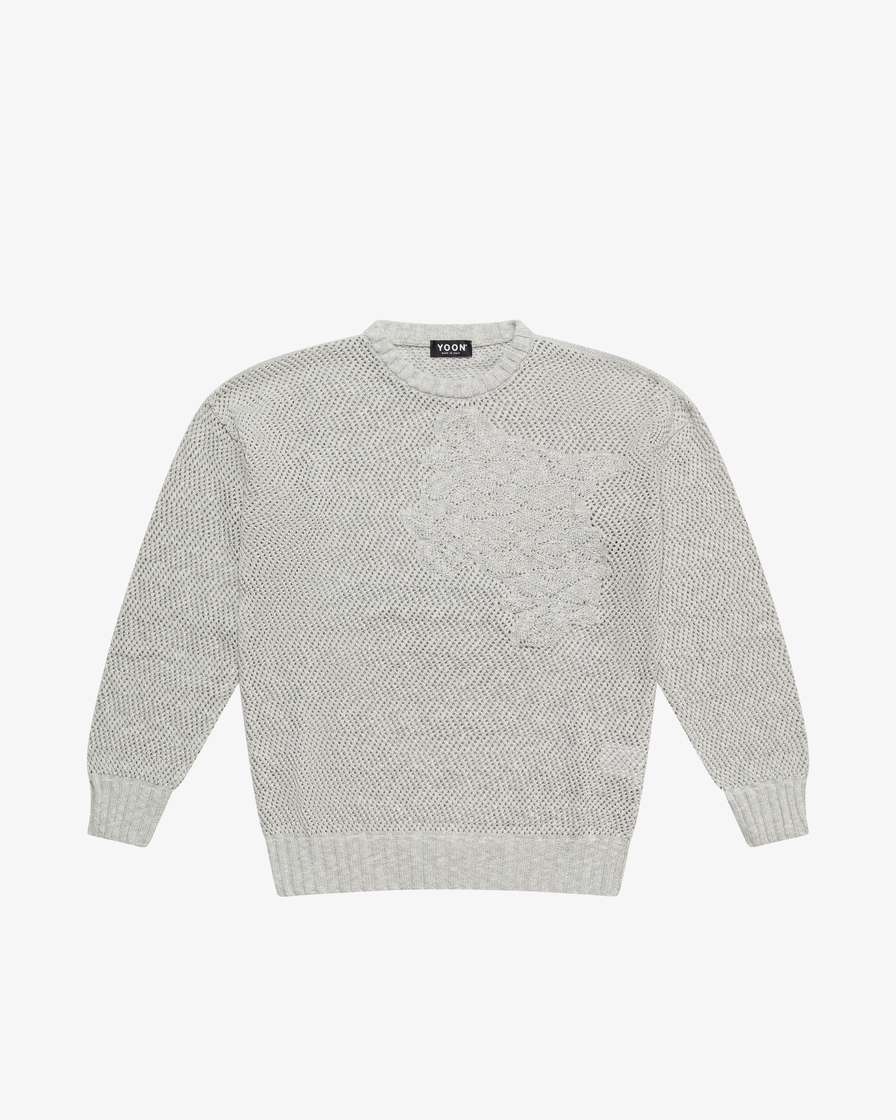 Maglia girocollo in cotone grigio