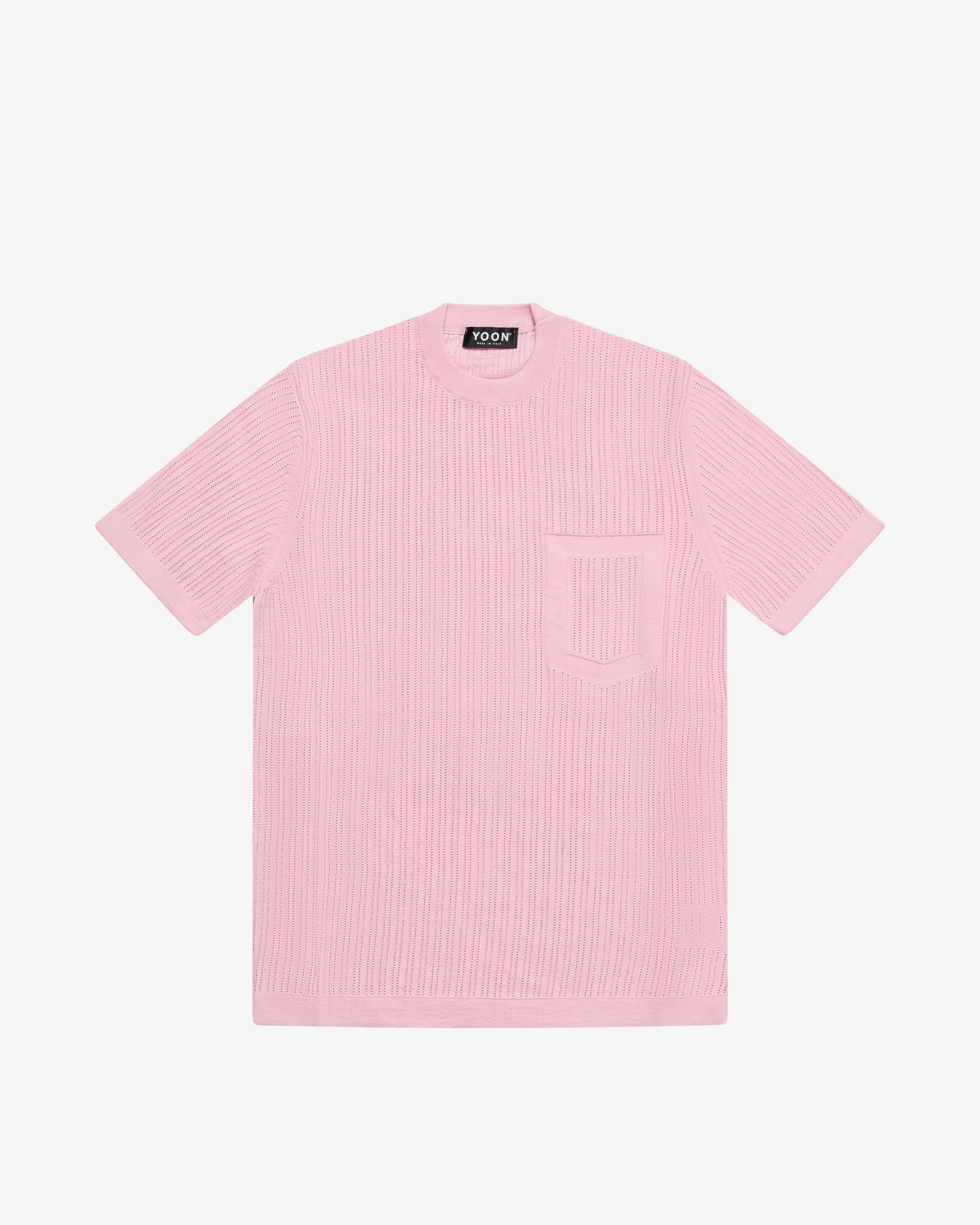 Maglia girocollo in cotone rosa