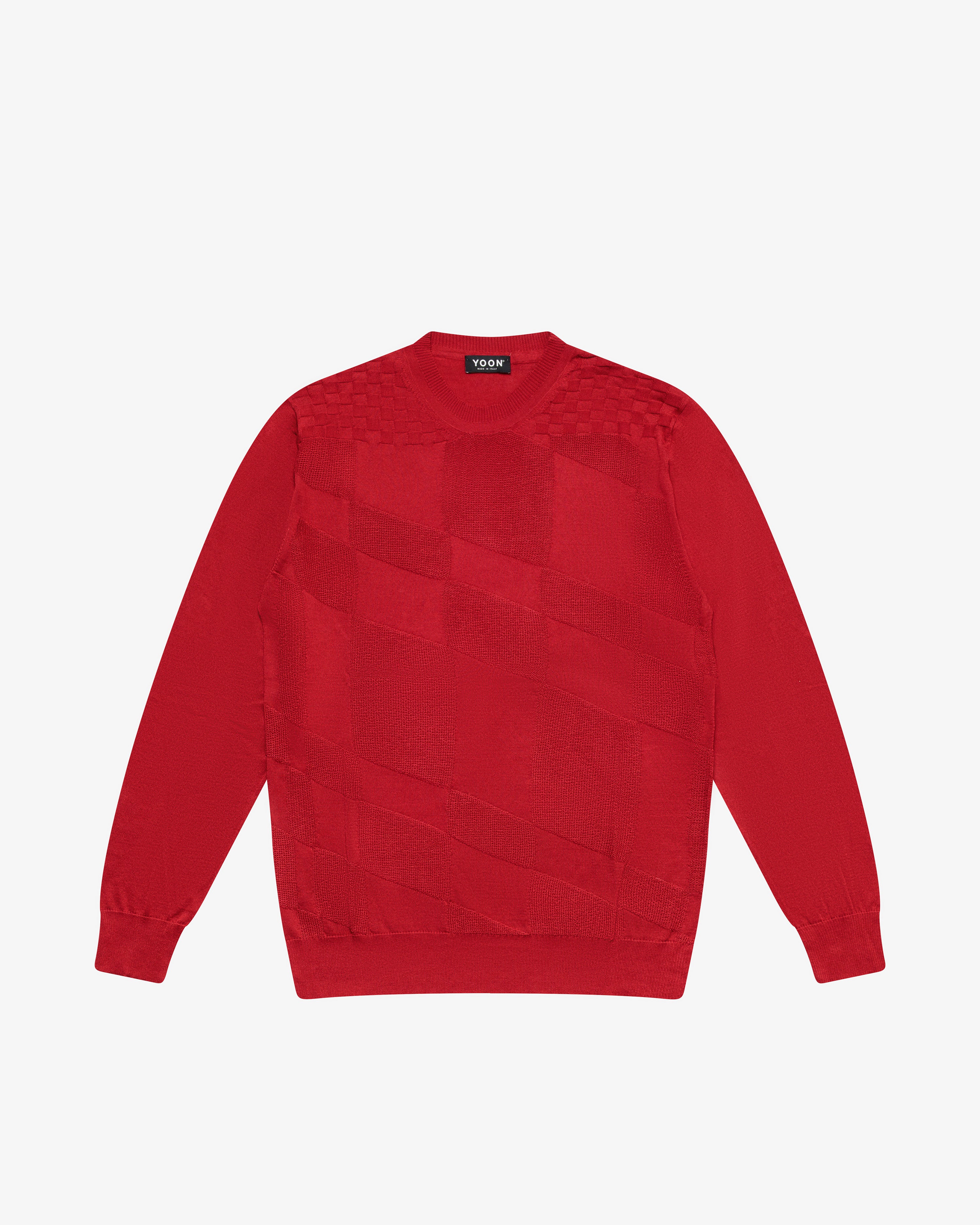 Red cotton crewneck sweater