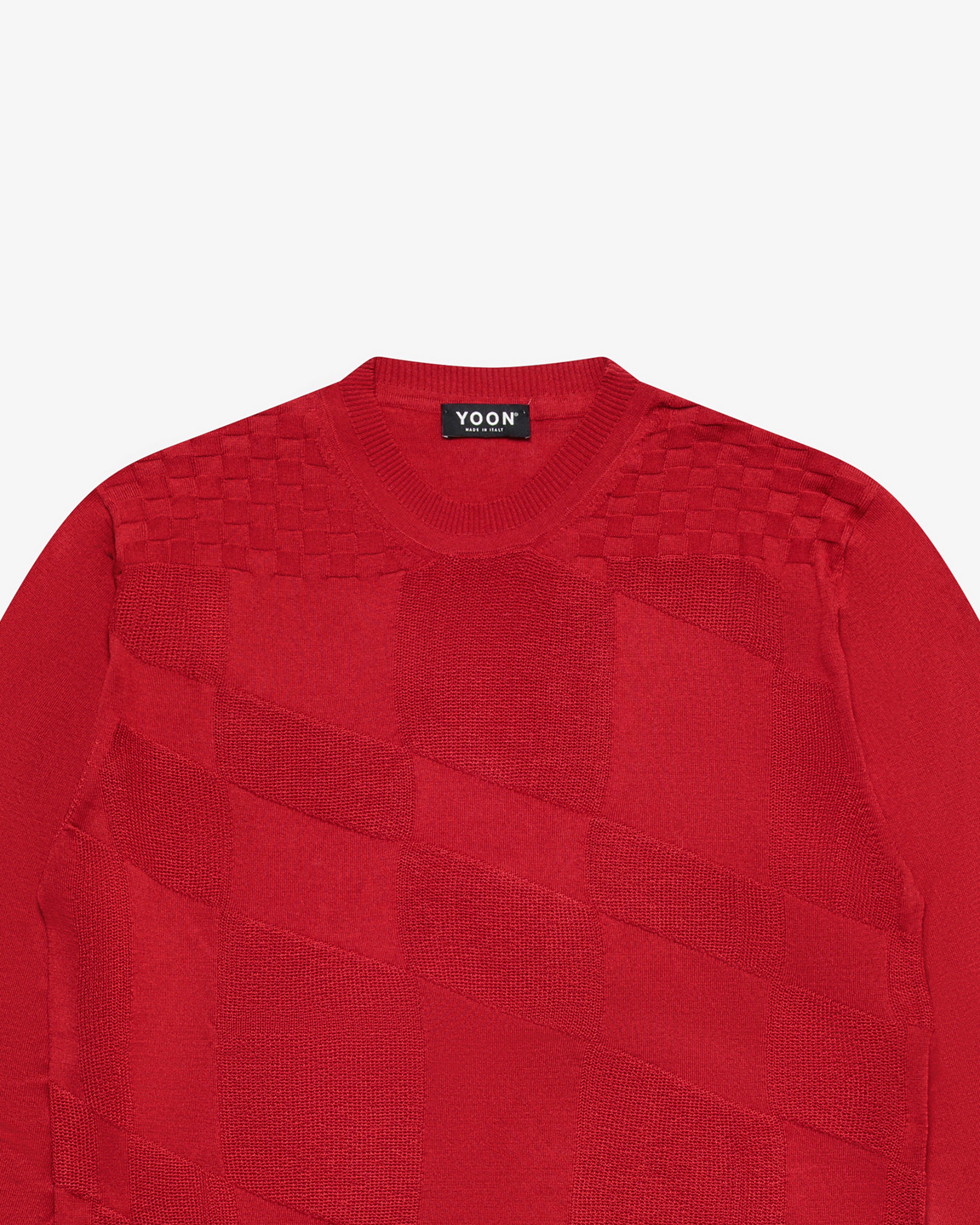 Red cotton crewneck sweater