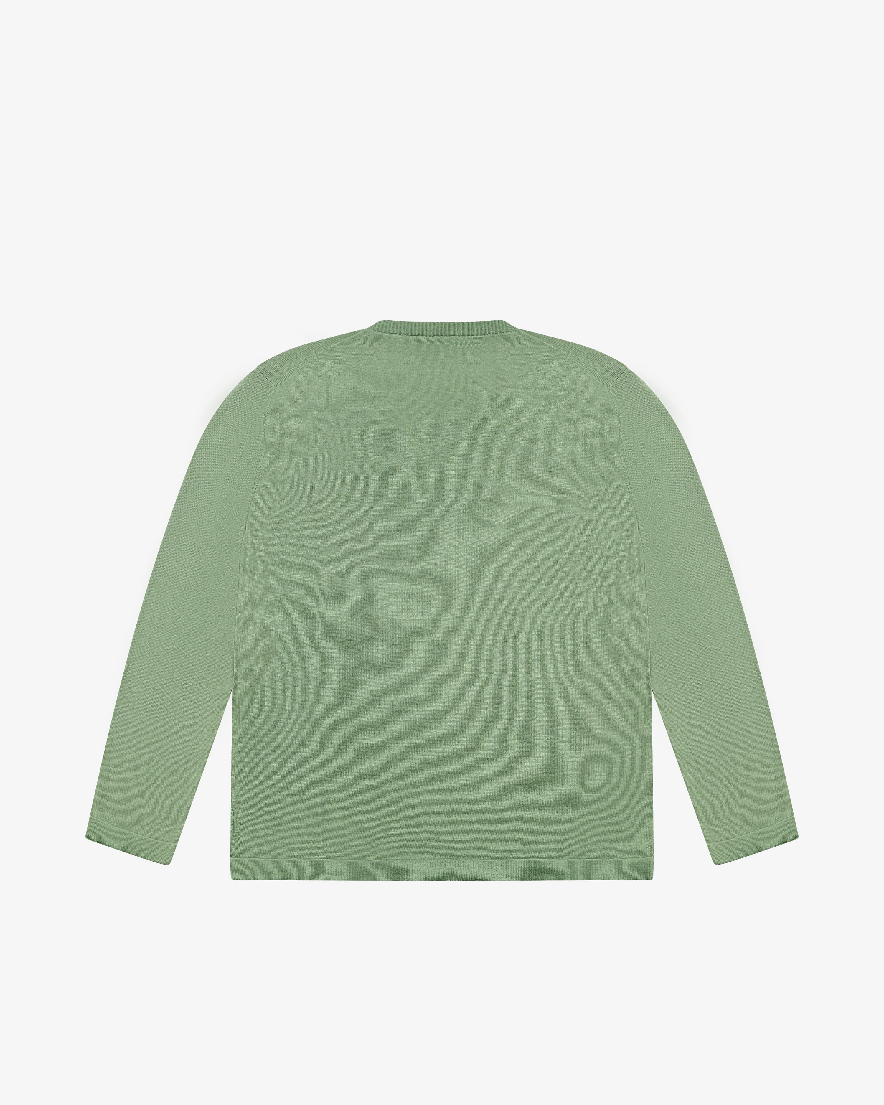 Military green cotton crewneck sweater