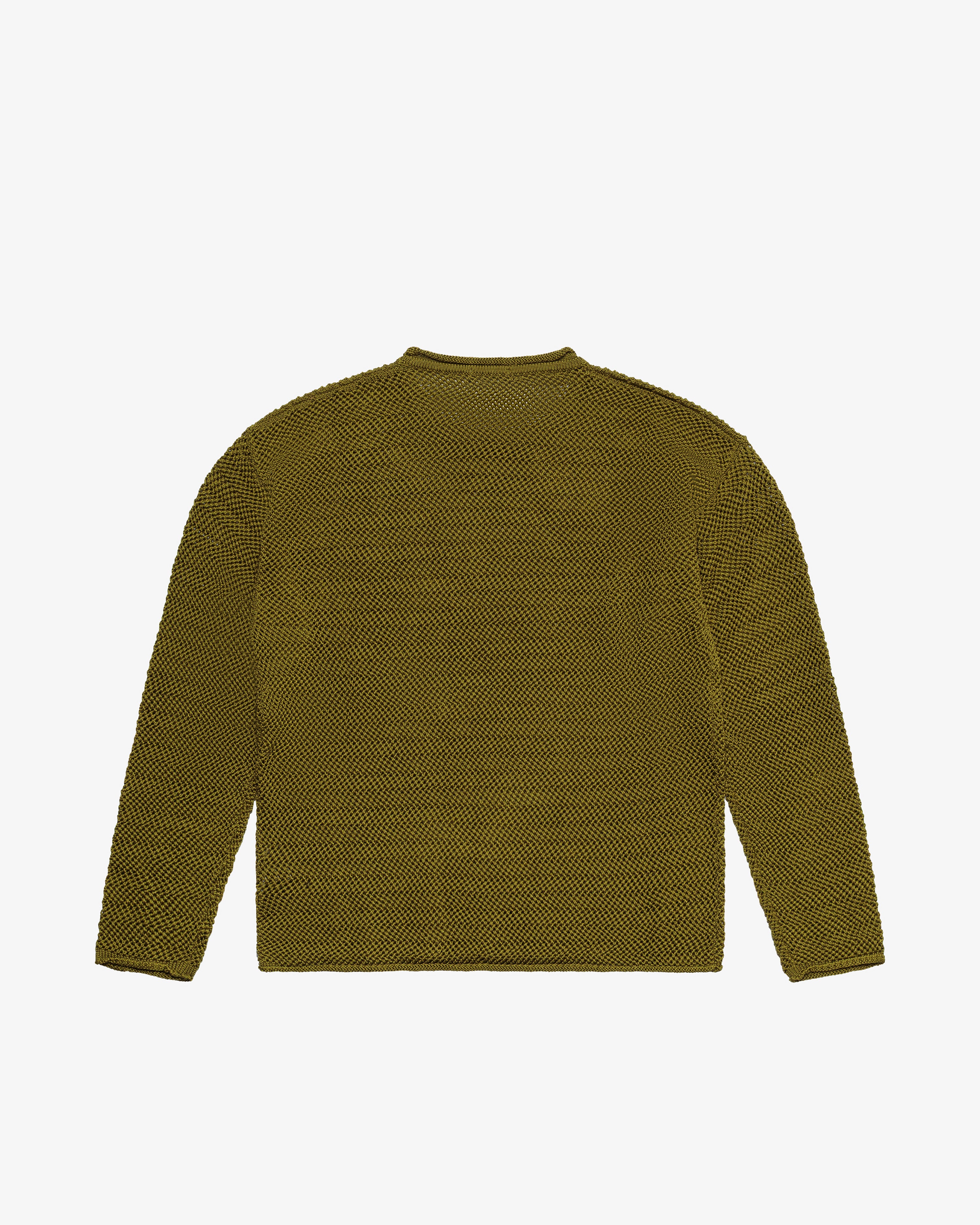Maglia girocollo in cotone verde oliva