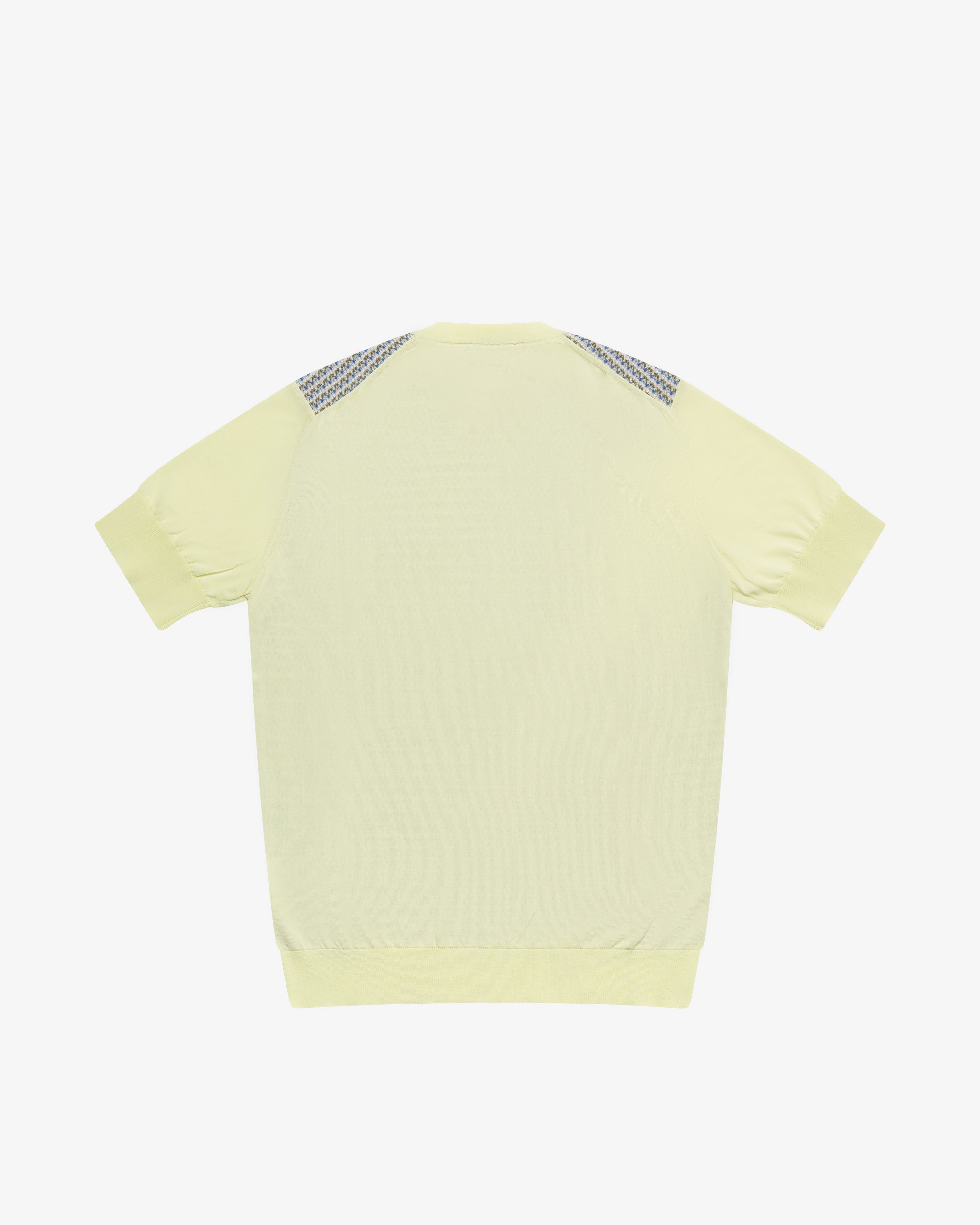Yellow crew-neck jacquard cotton sweater