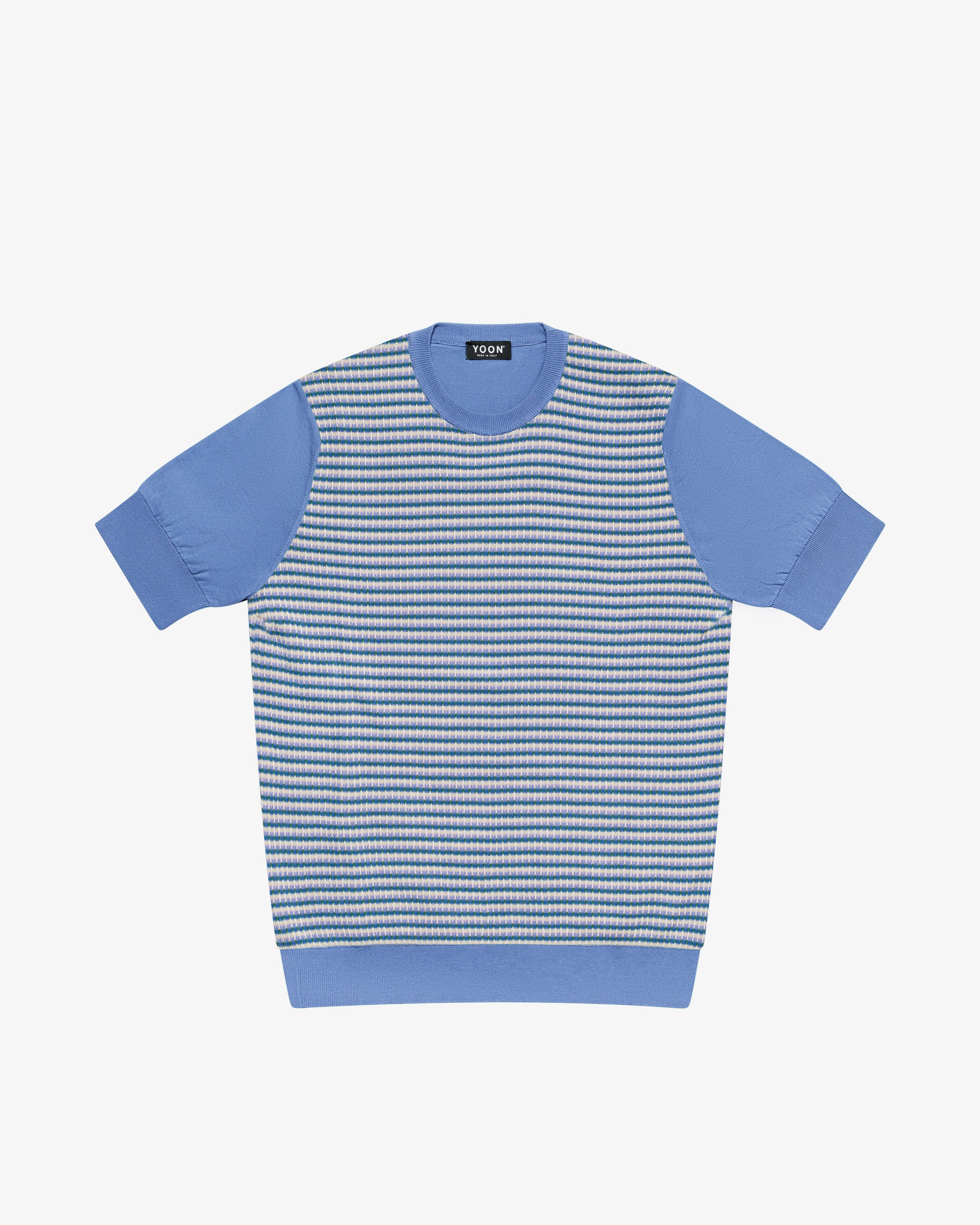 Maglia girocollo jacquard in cotone lilla