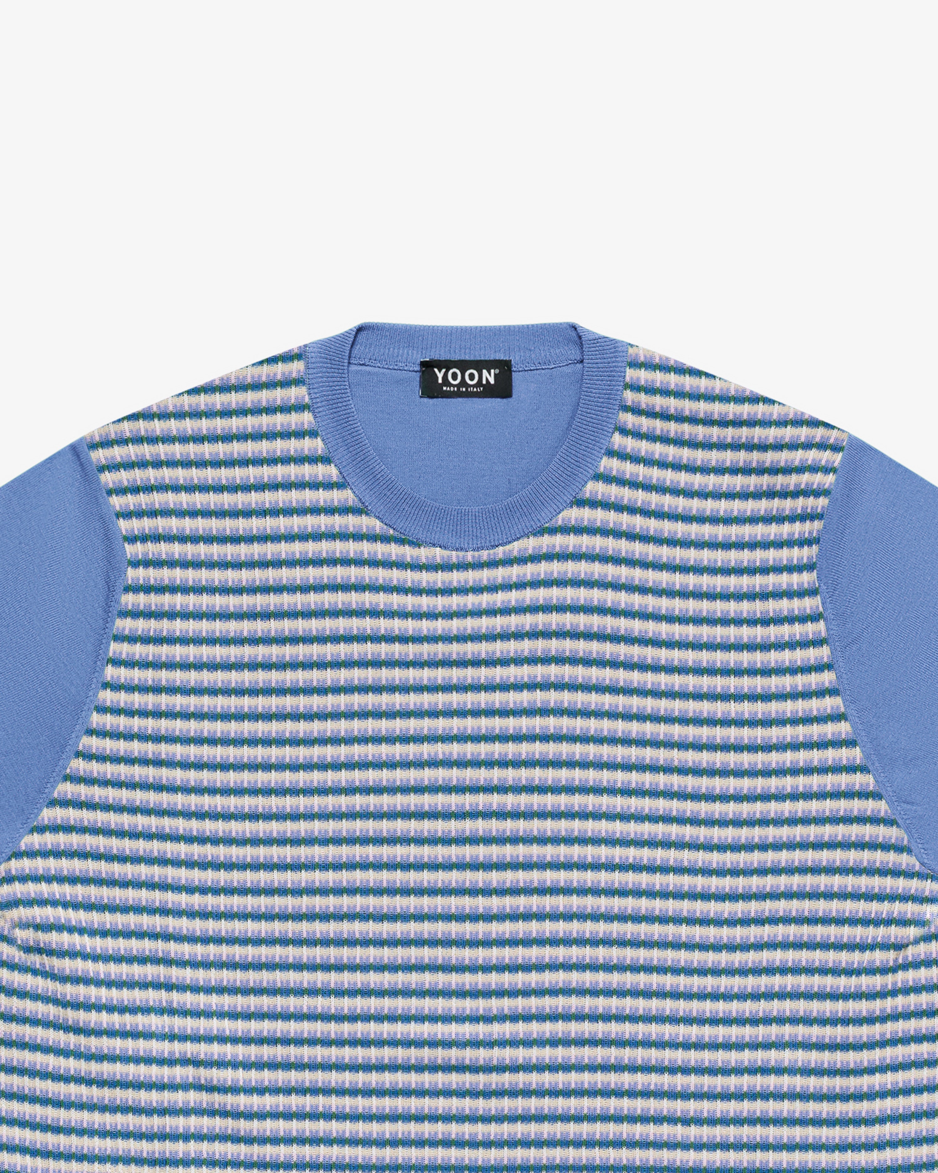 Lilac crew-neck jacquard cotton sweater