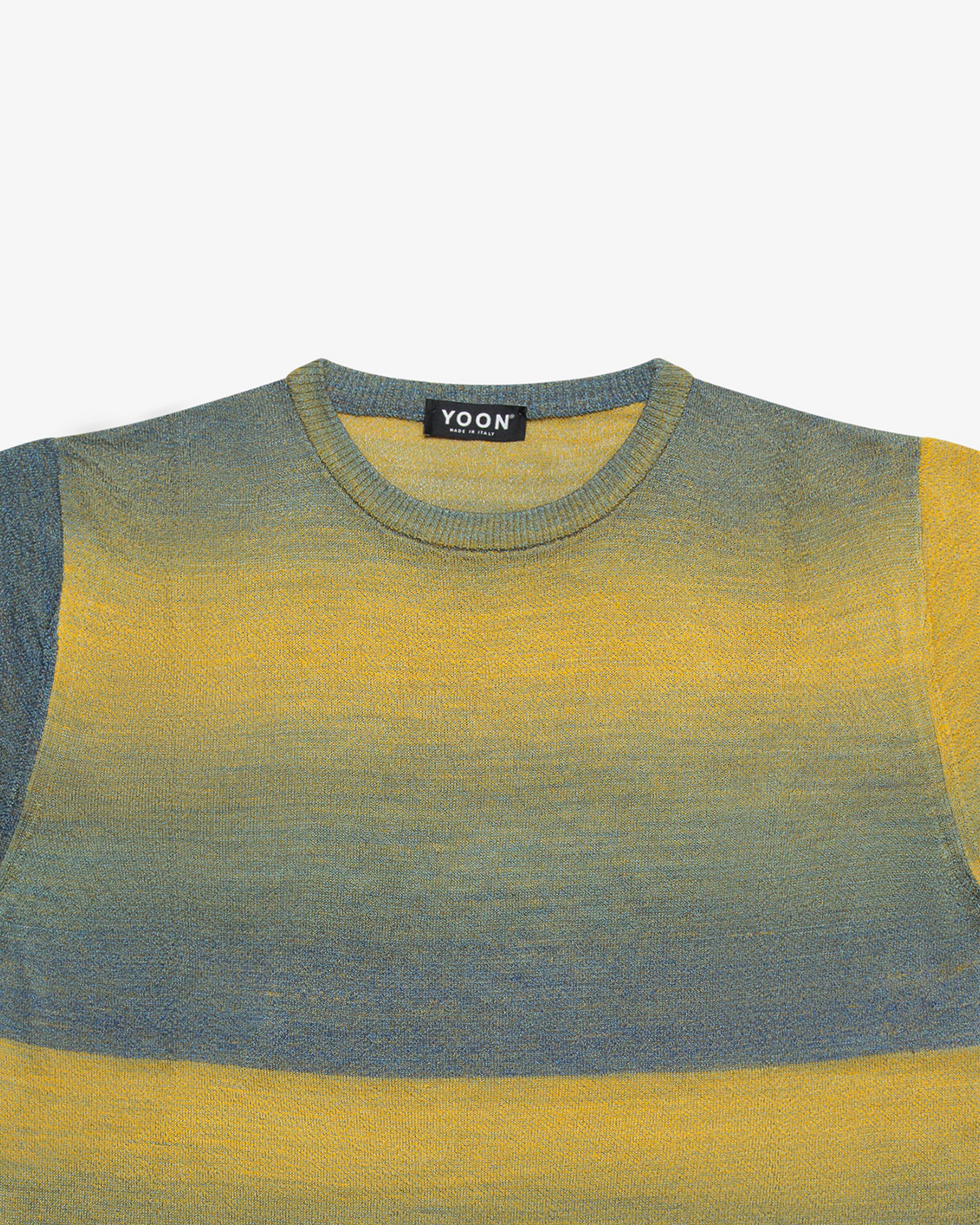 Yellow faded viscose crewneck sweater