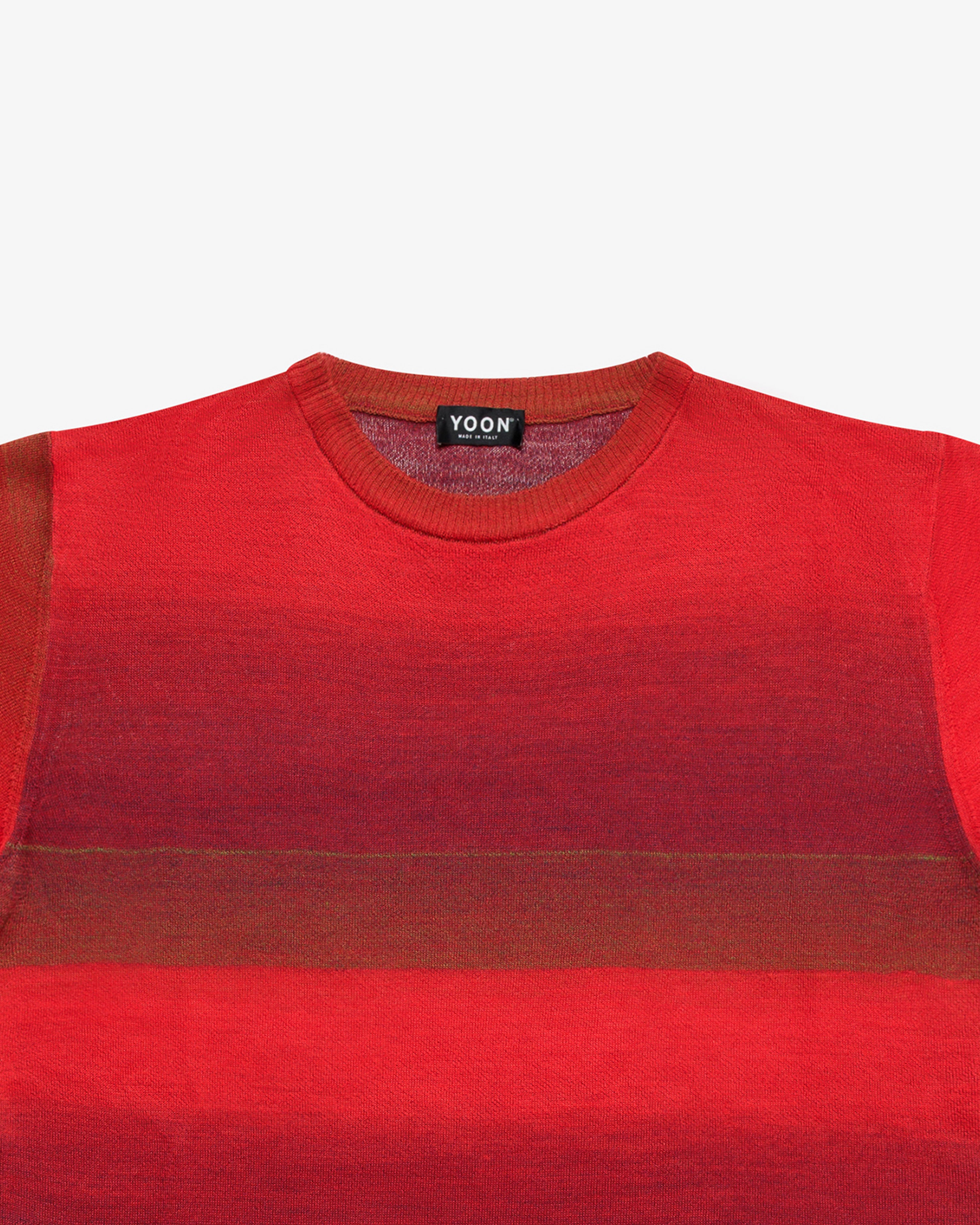 Red faded viscose crewneck sweater