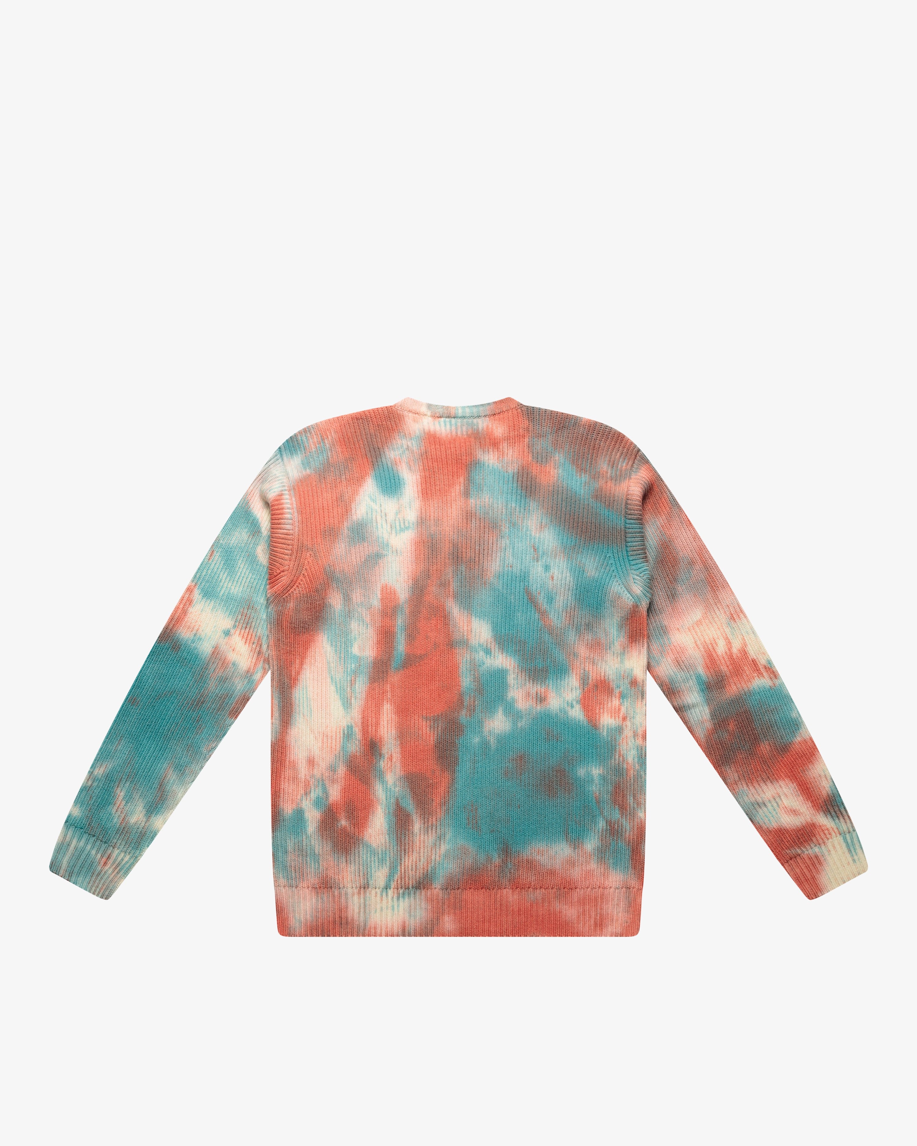 Petrol Handmade Treated English Rib Crewneck Sweater