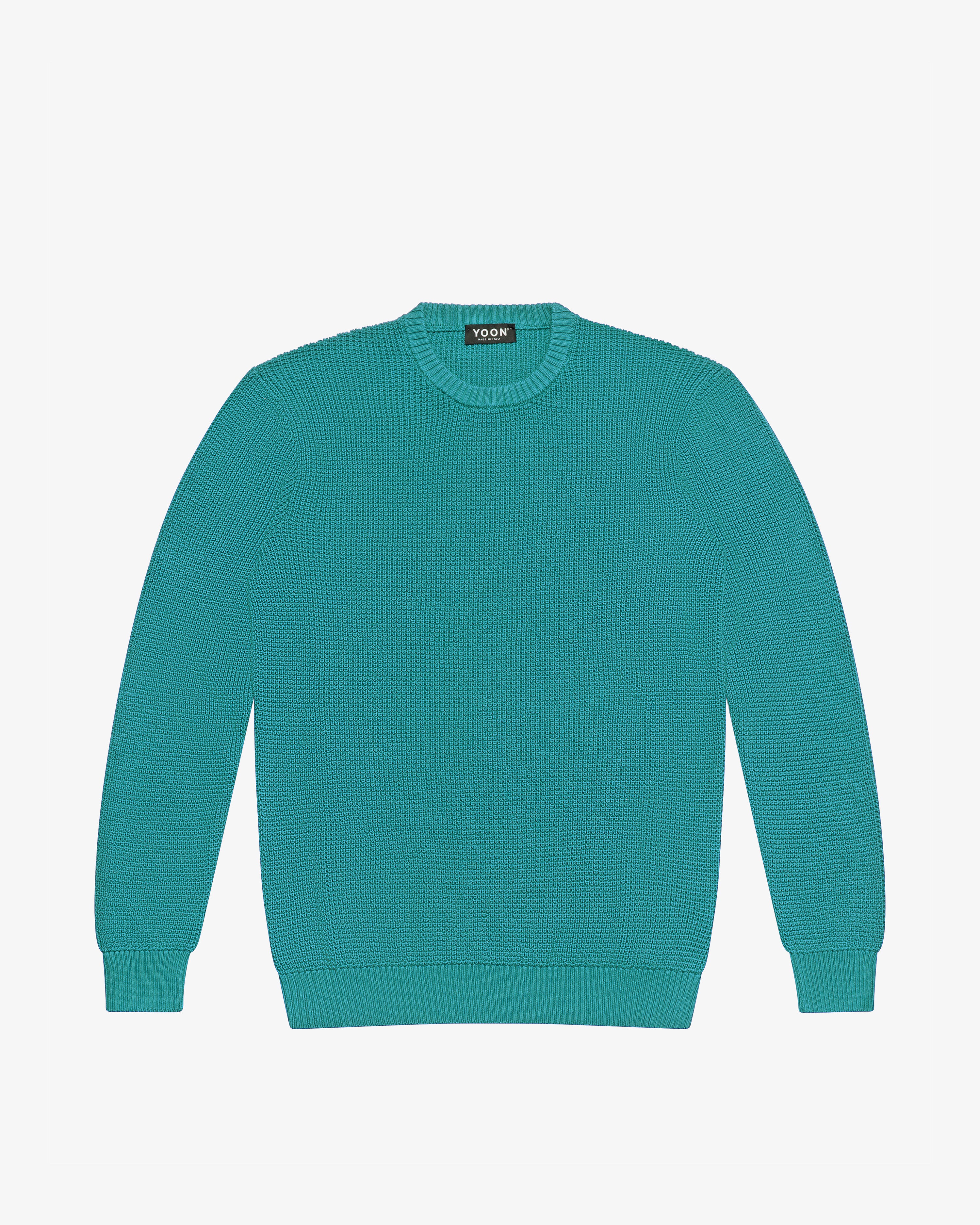 Emerald green cotton crewneck sweater