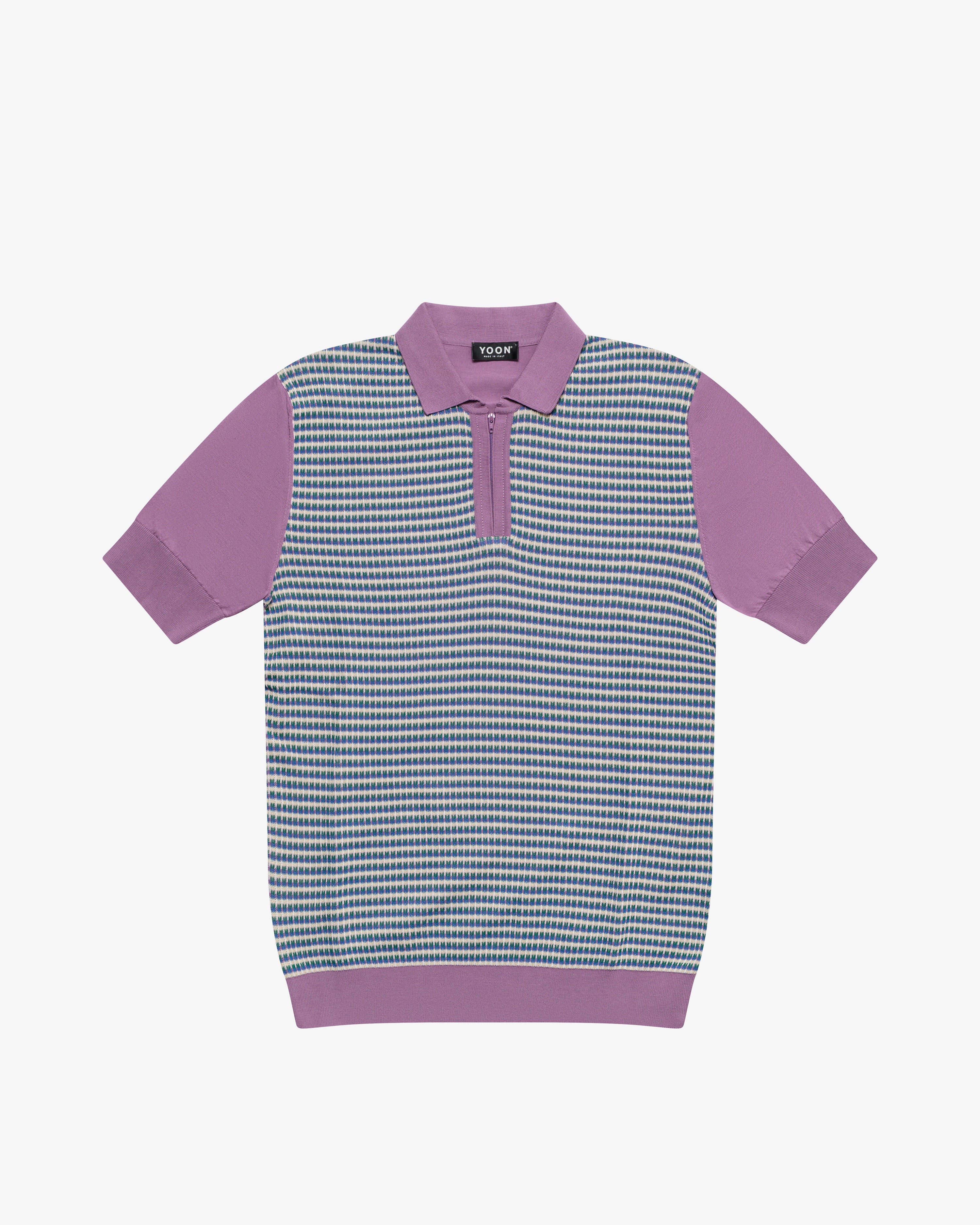 Polo con zip in cotone viola