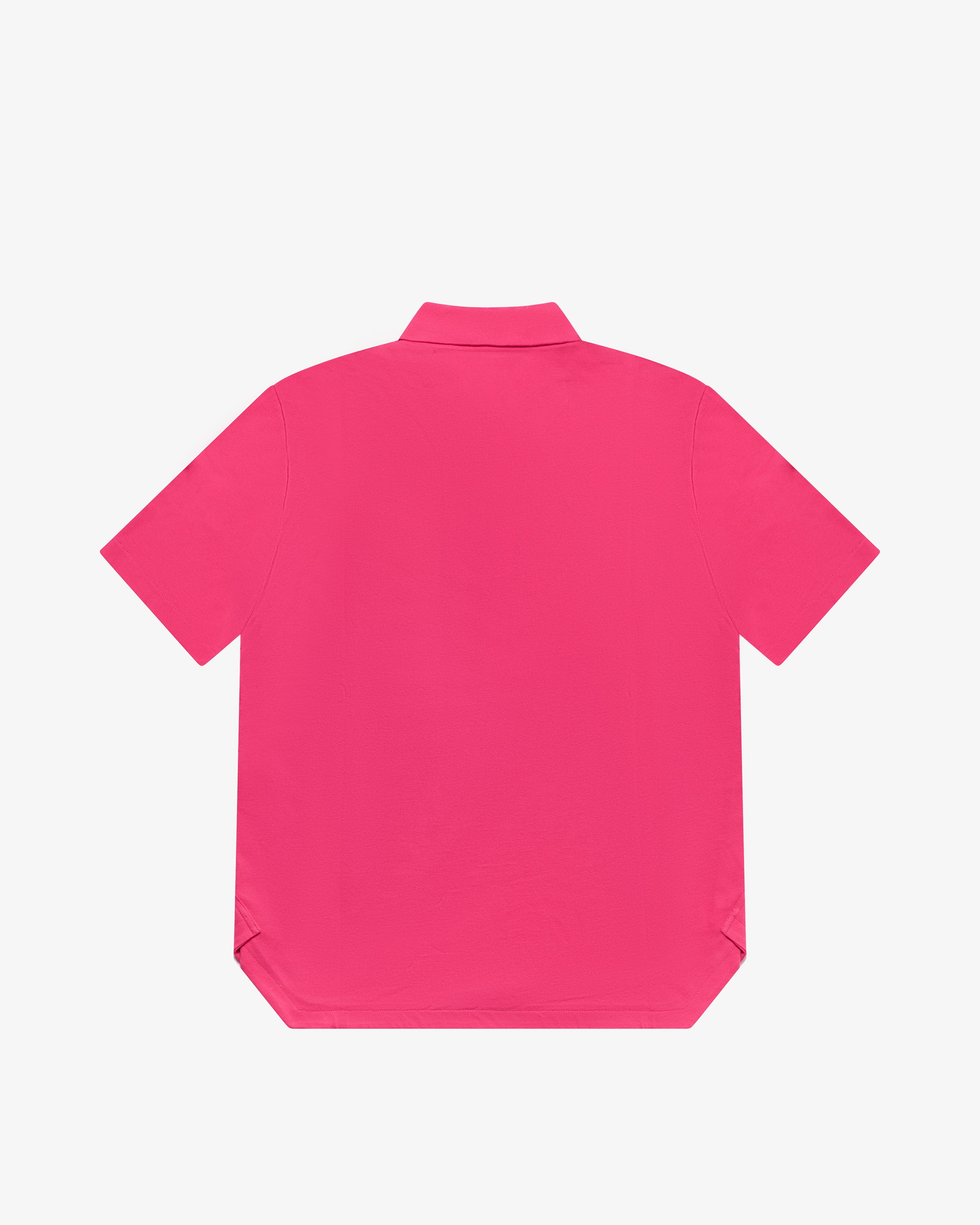 Polo in cotone con zip rosa