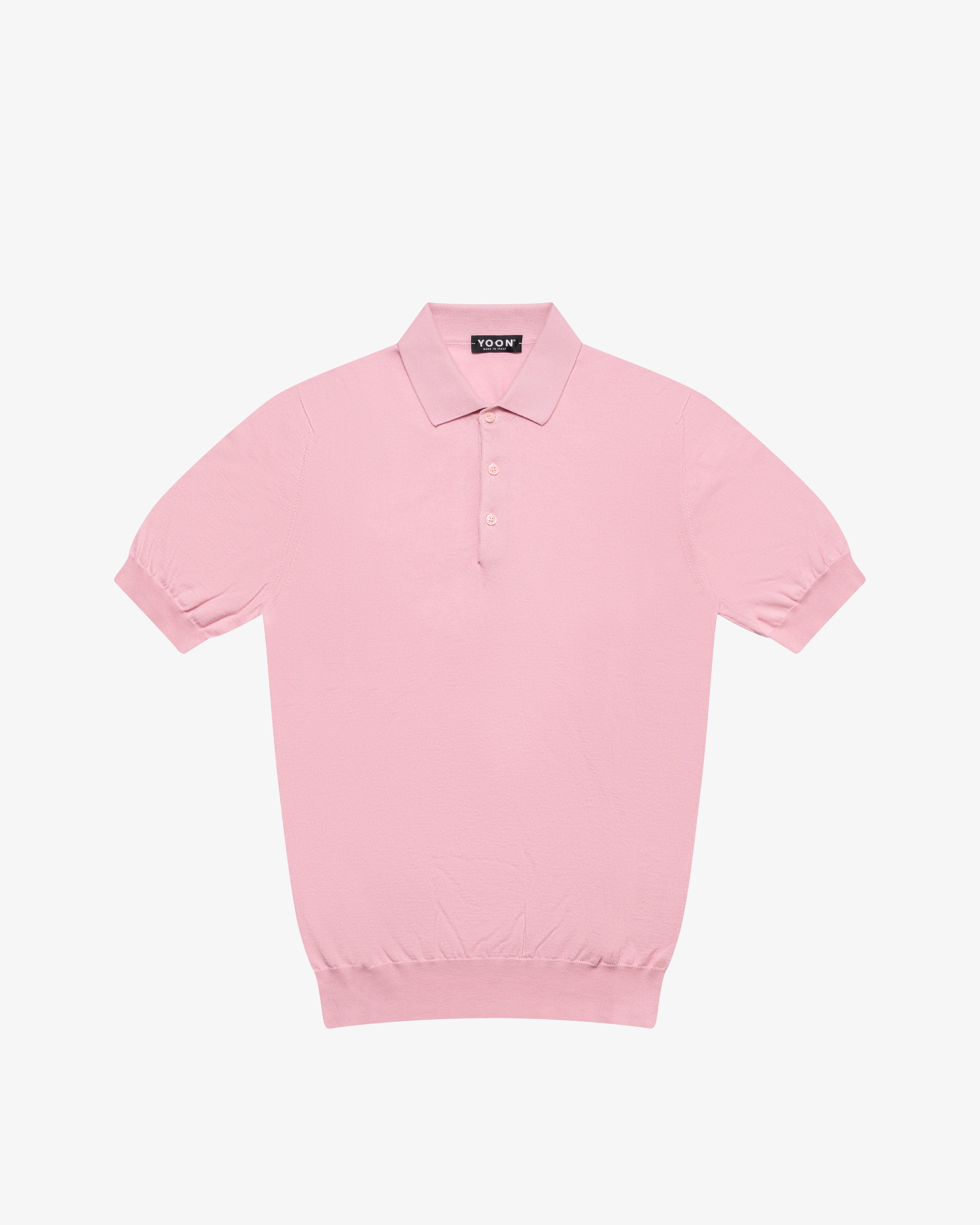 Polo in cotone e cashmere rosa