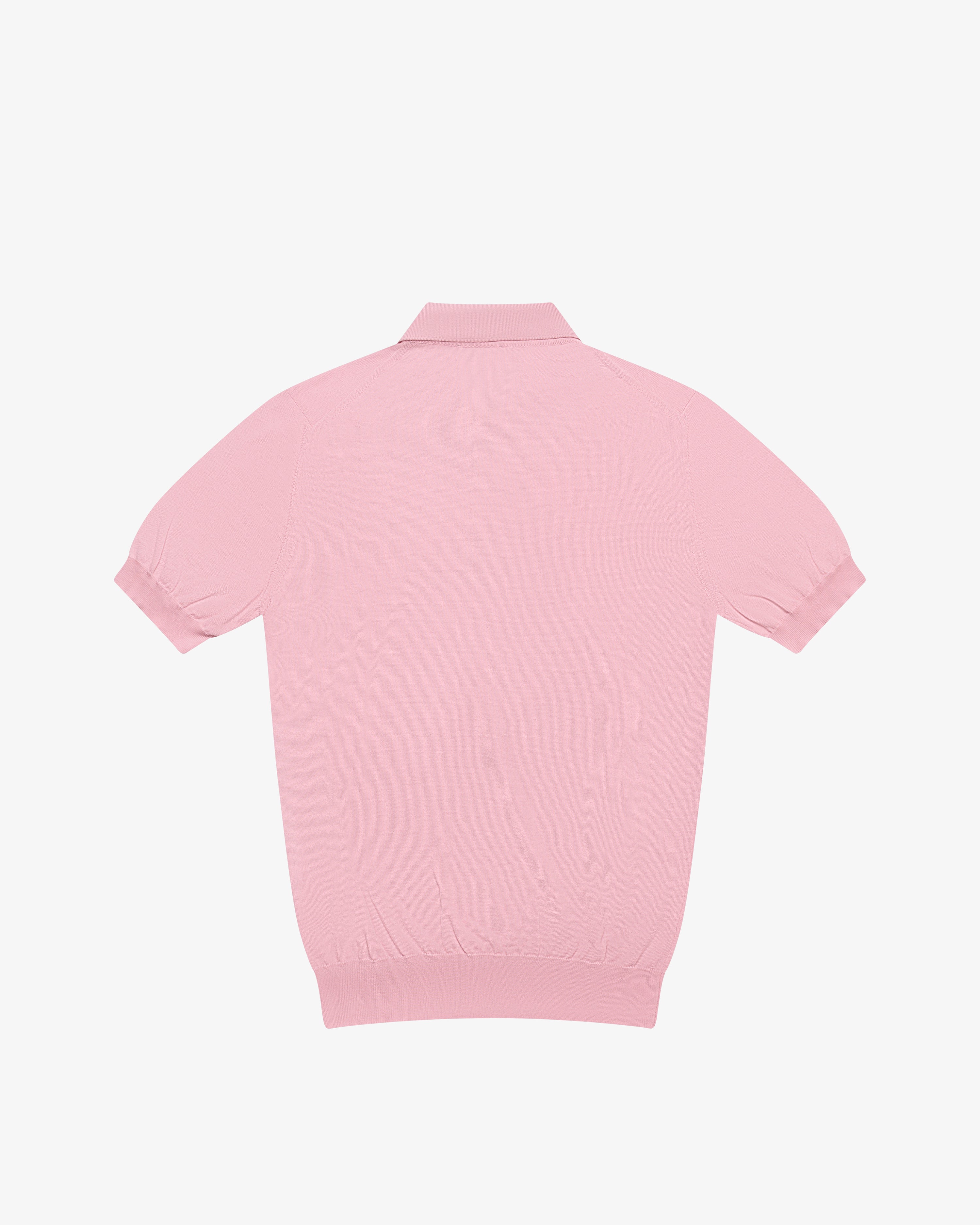 Polo in cotone e cashmere rosa