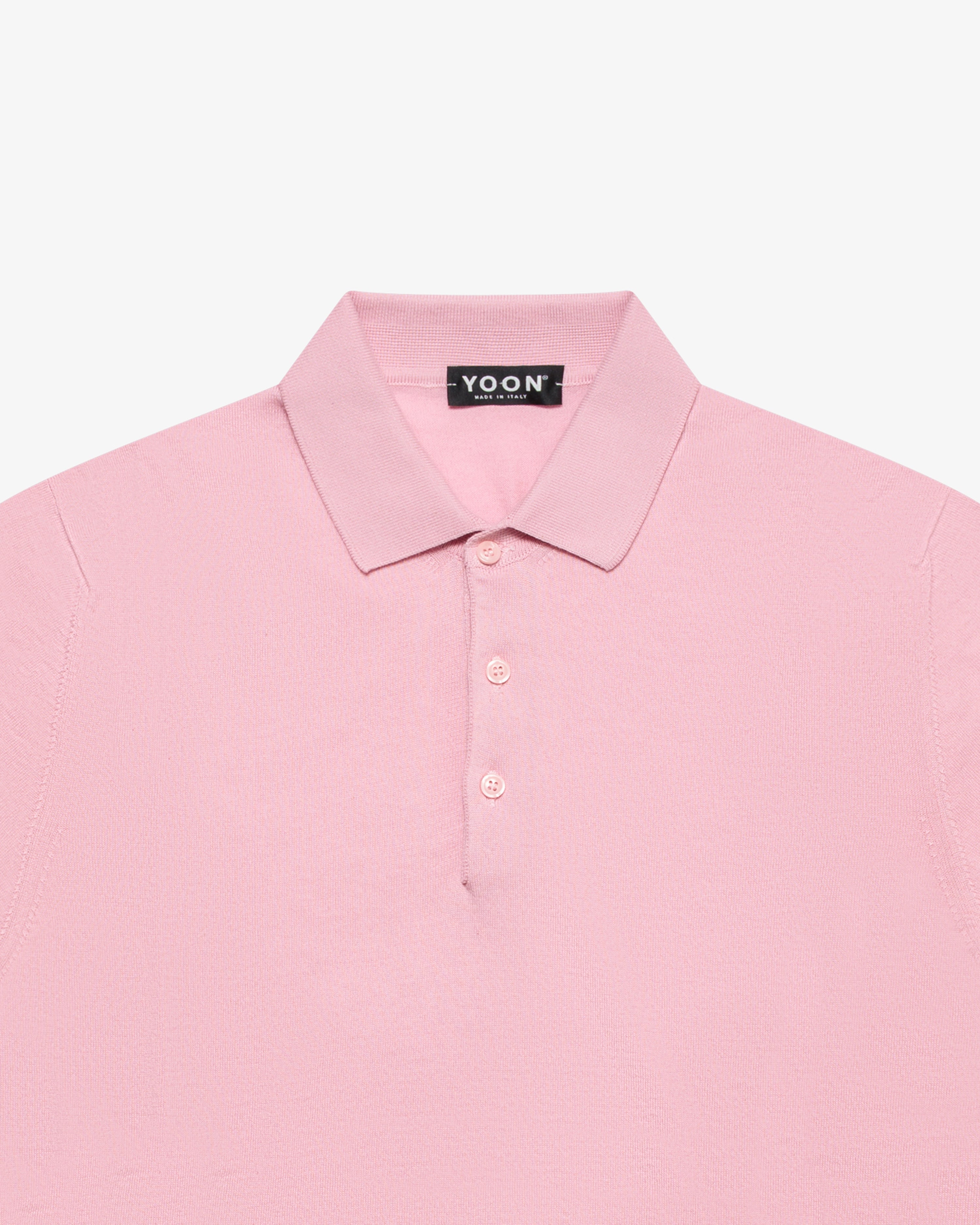 Pink cotton and cashmere polo