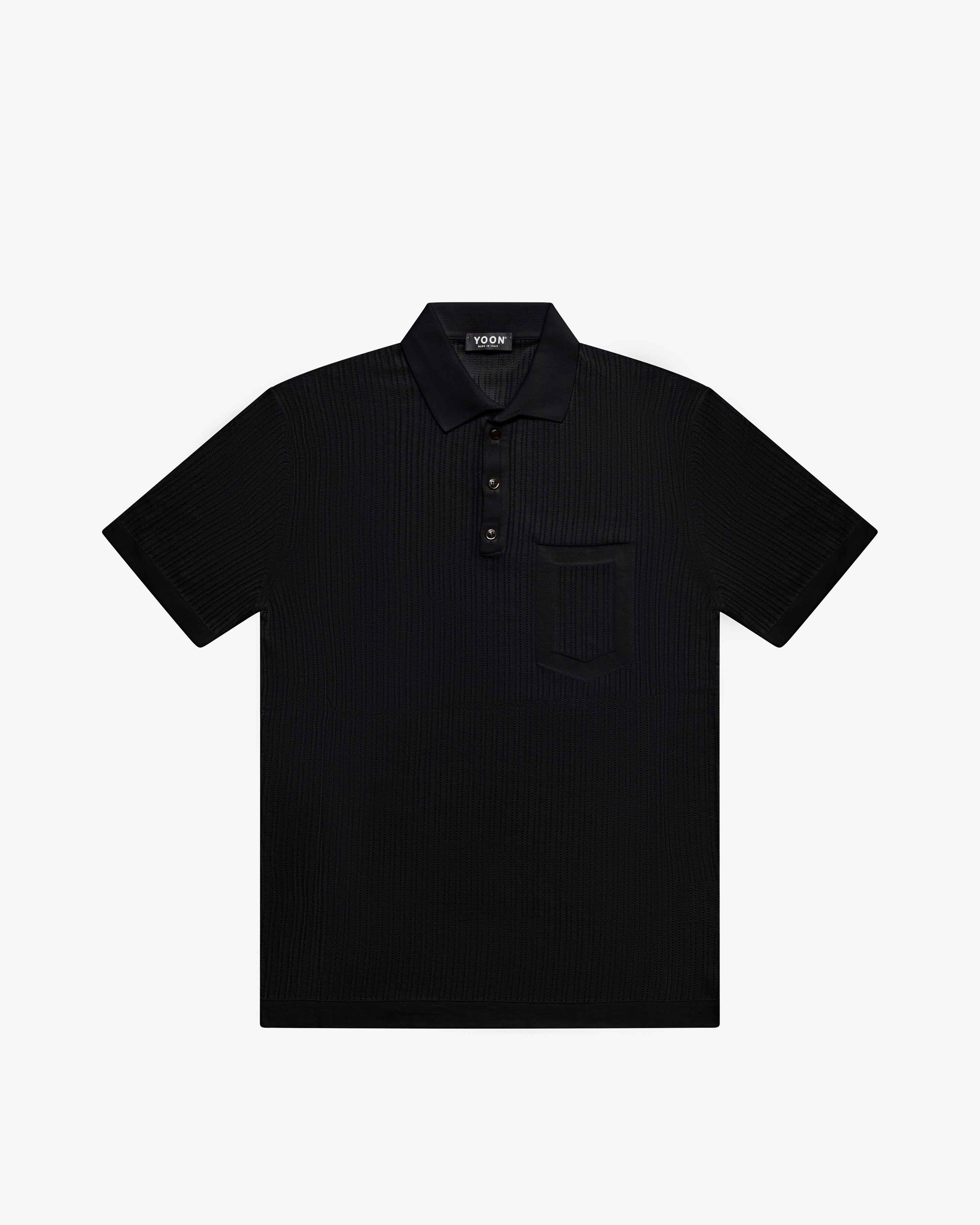 Polo in cotone nero