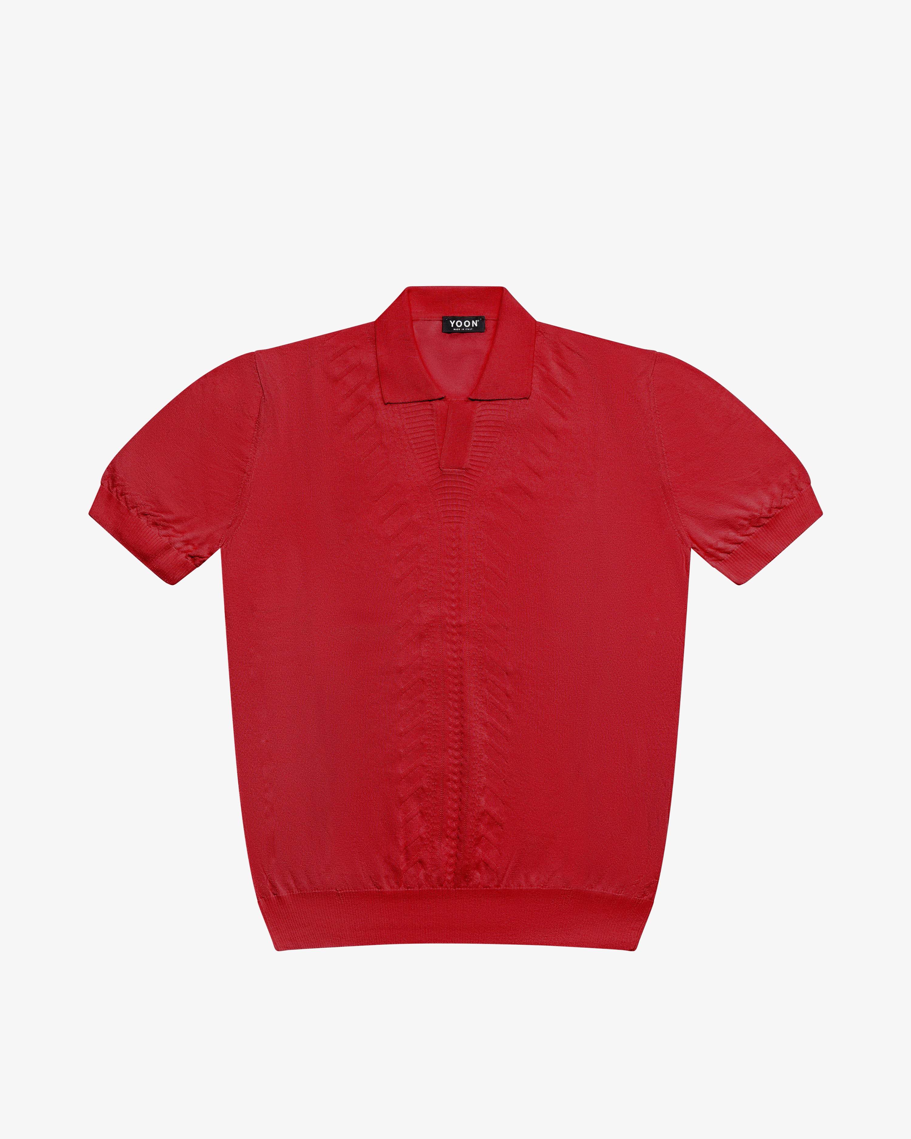 Red cotton polo