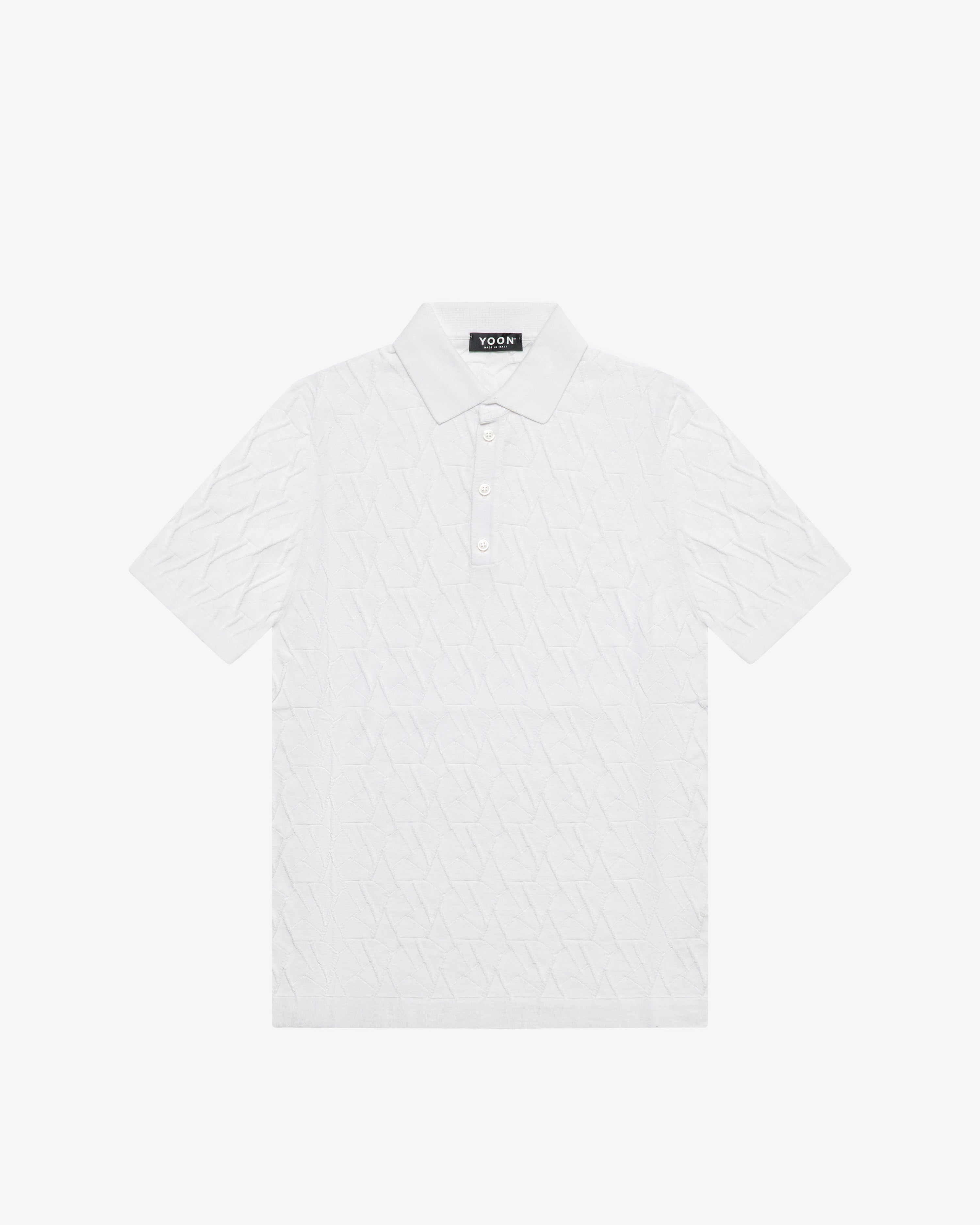 Polo manica corta in cotone bianco