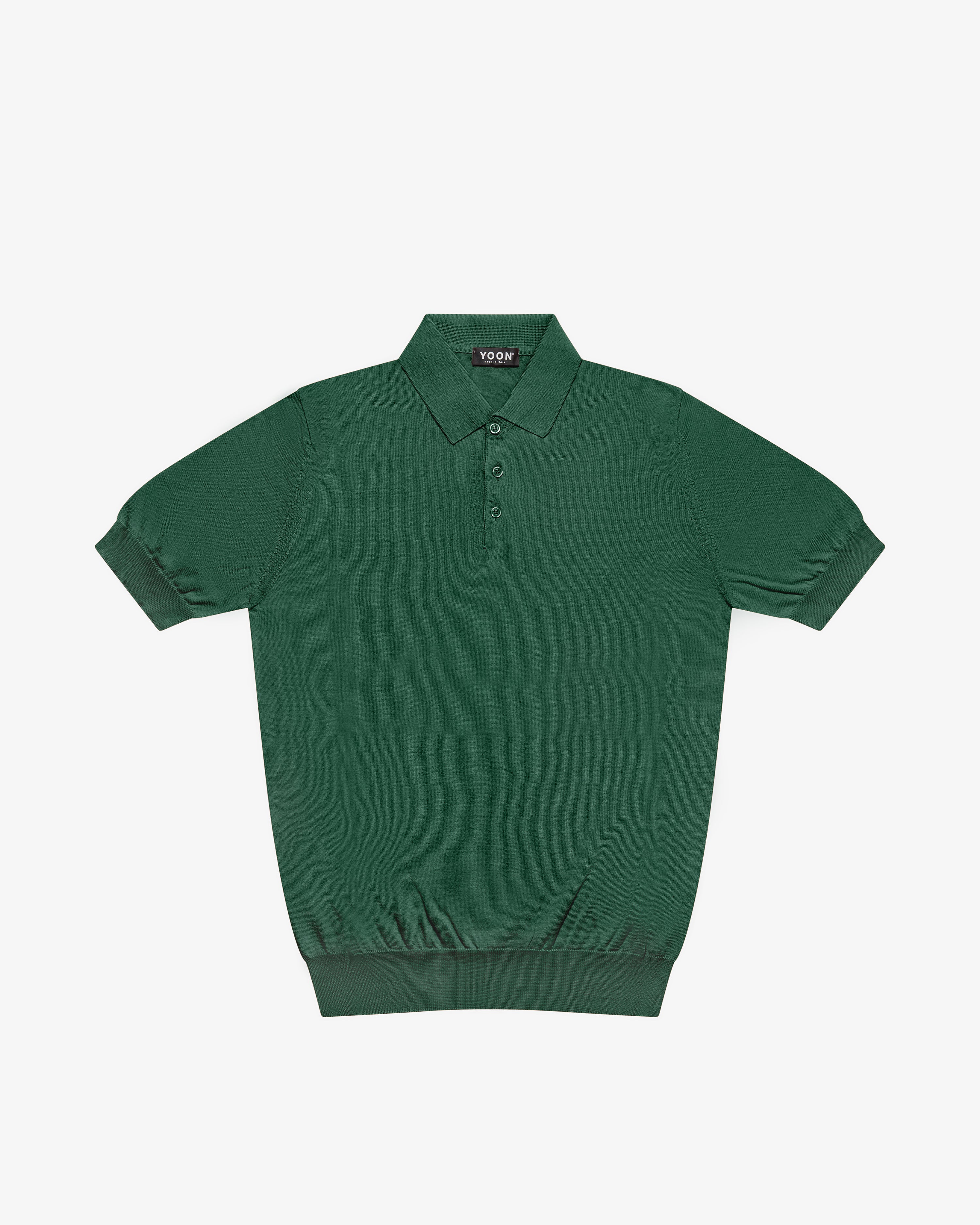 Forest green short-sleeve cotton polo
