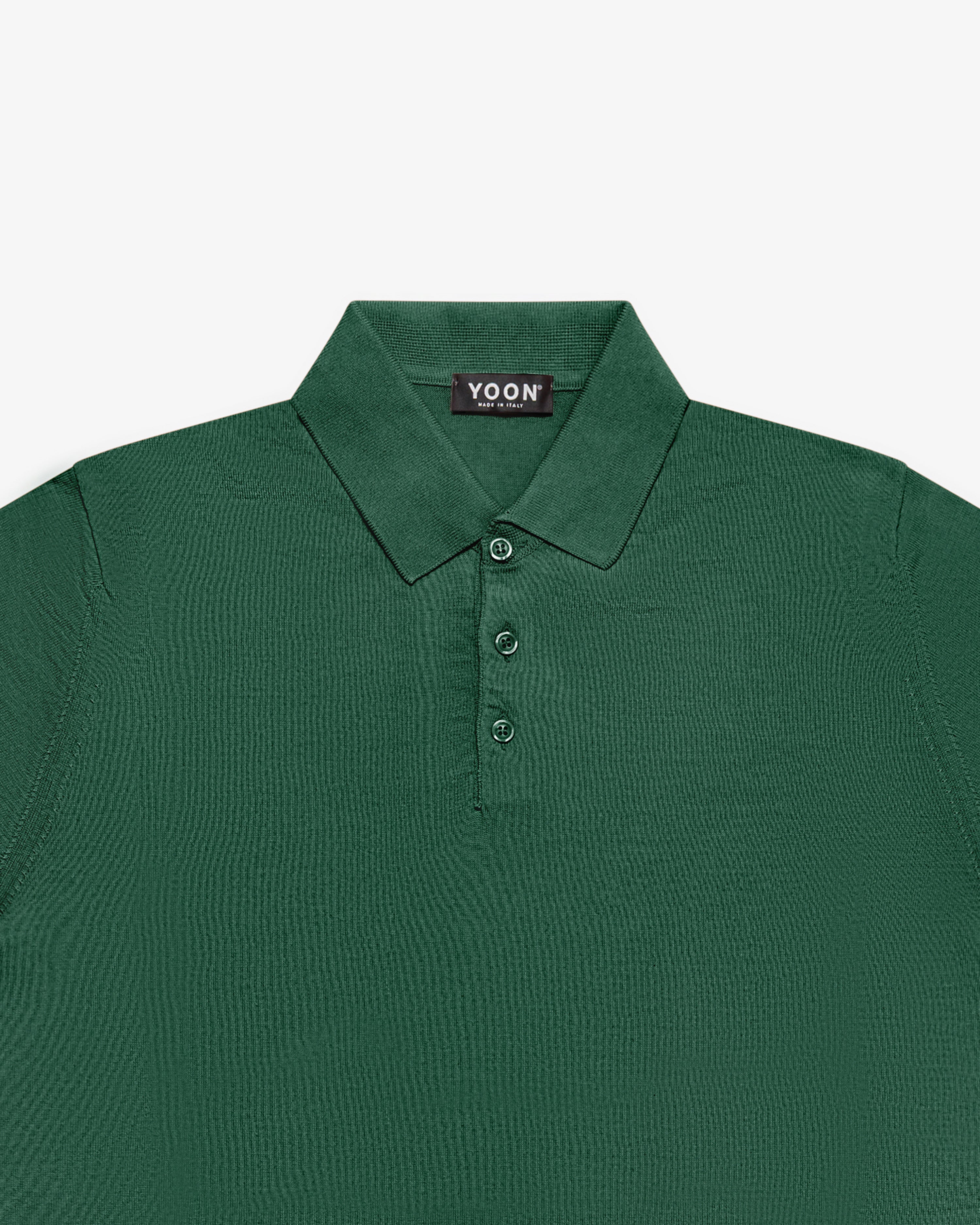 Forest green short-sleeve cotton polo