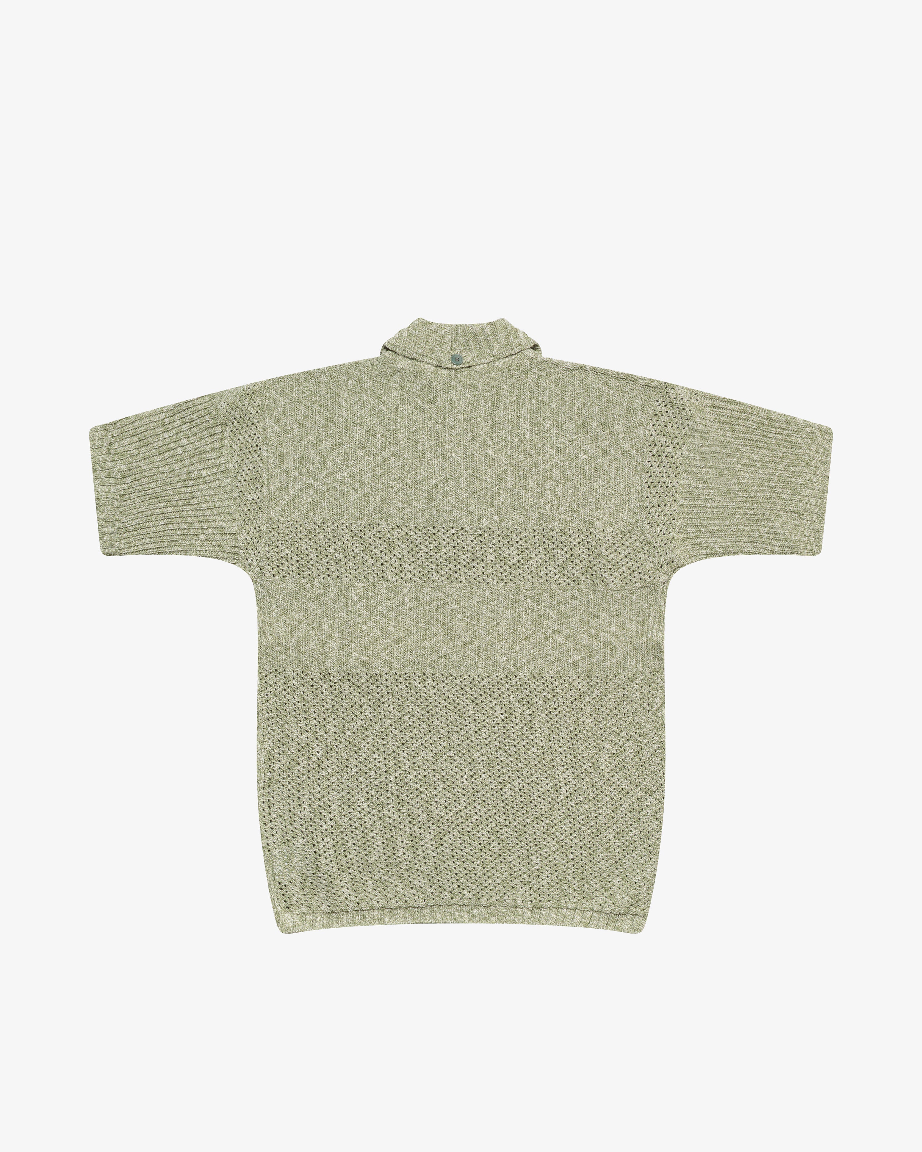 Polo manica corta in cotone verde melange