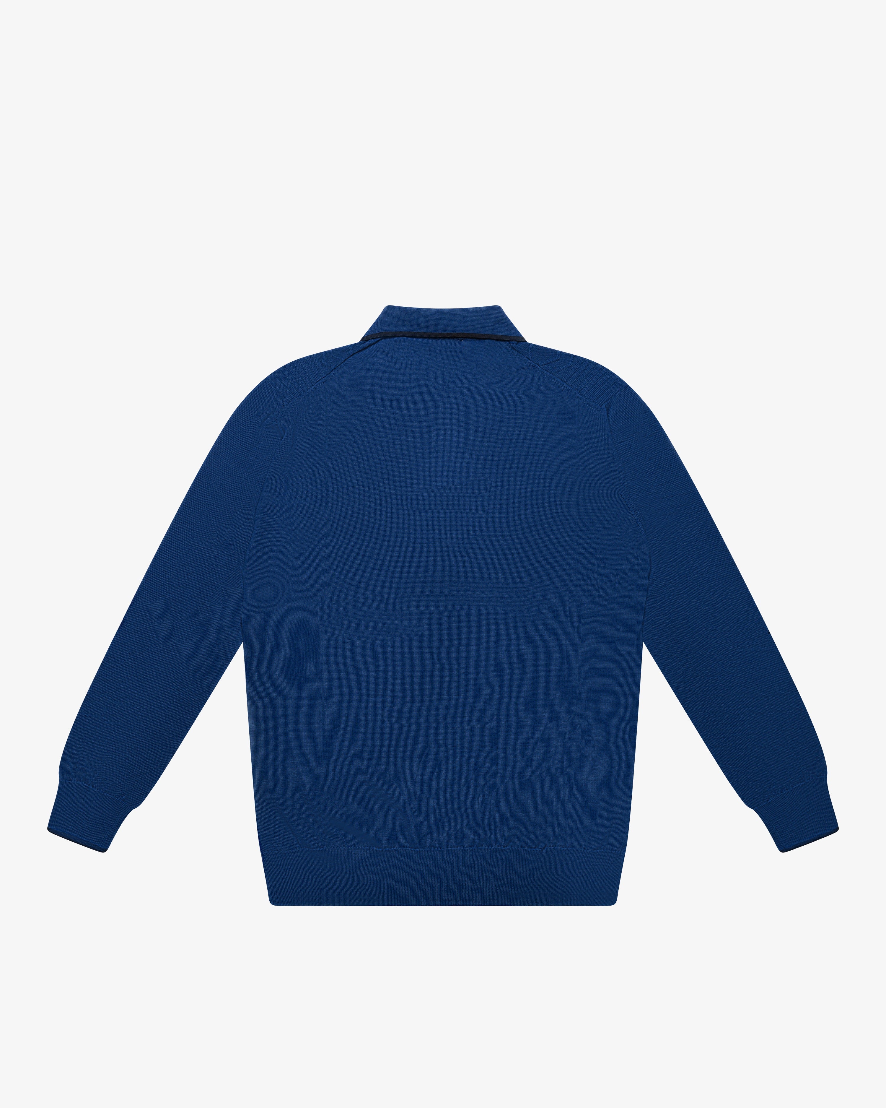 Polo manica lunga in lana royal blu