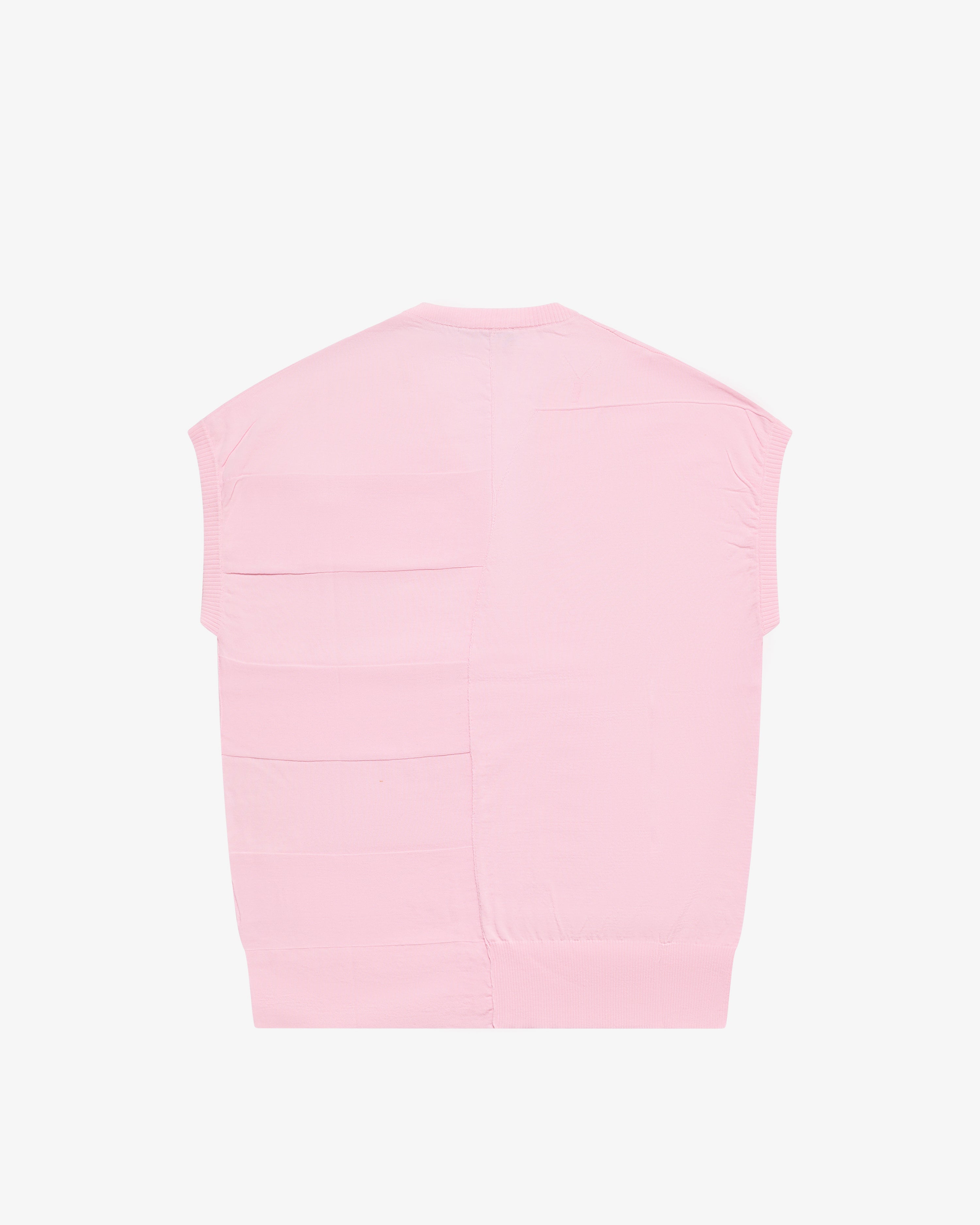 Smanicato a righe in cotone rosa