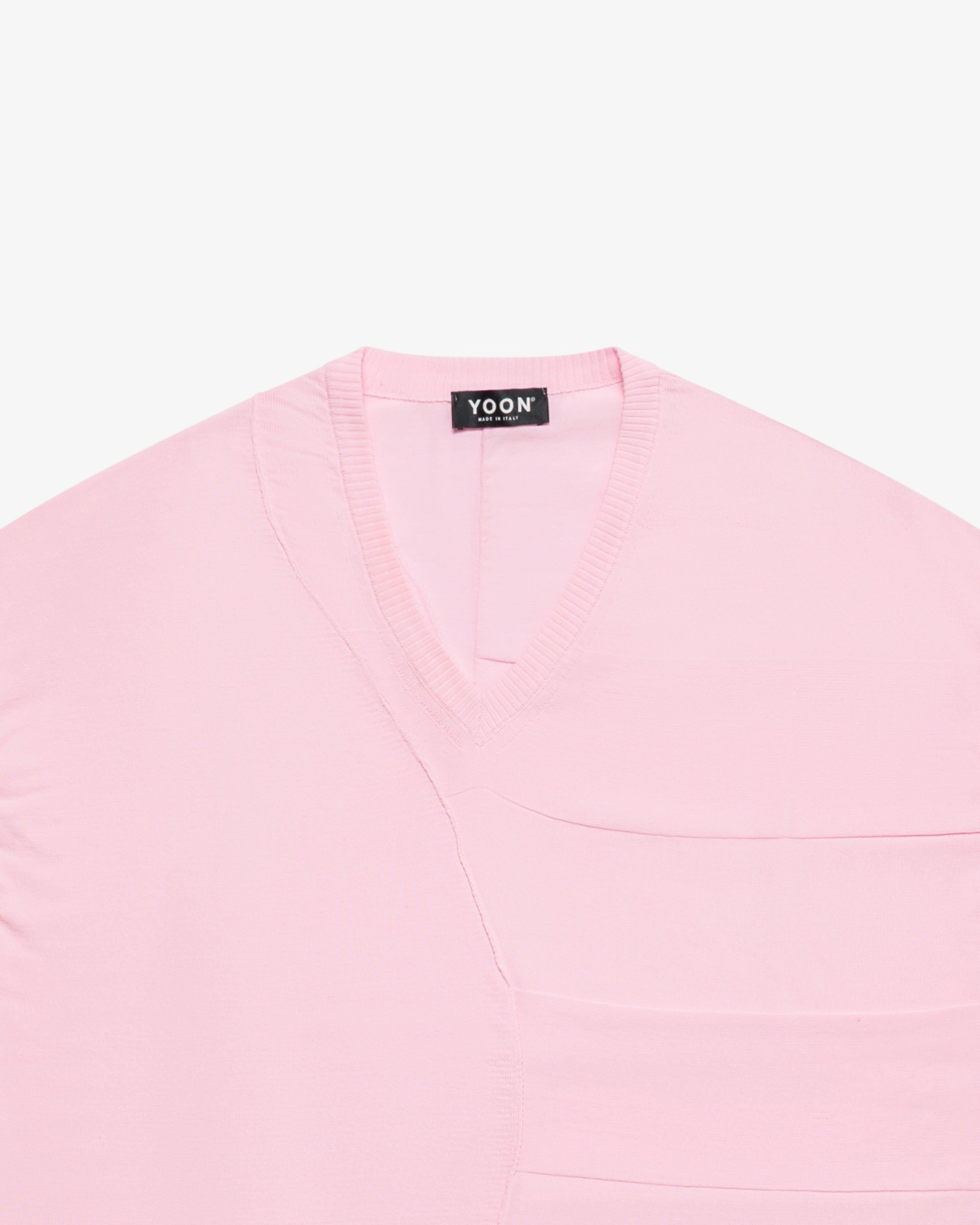 Pink striped sleeveless cotton sweater