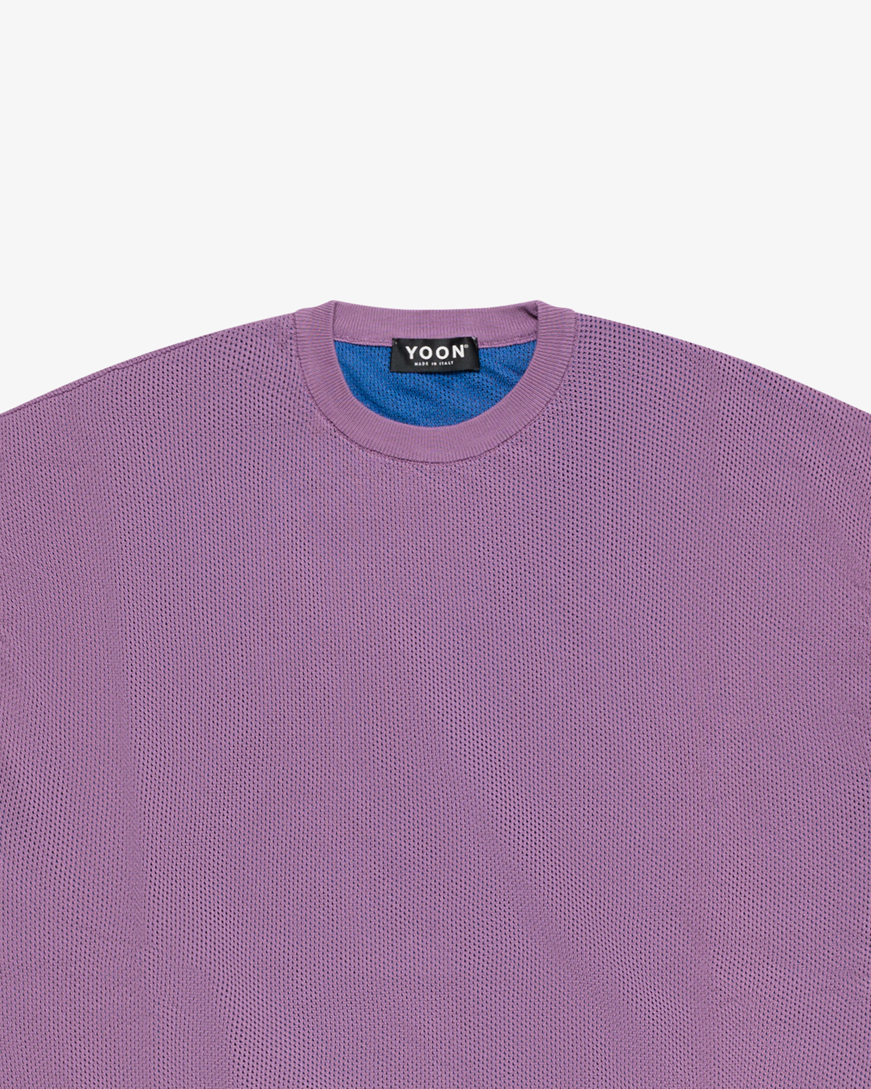 Purple double-face sleeveless cotton sweater