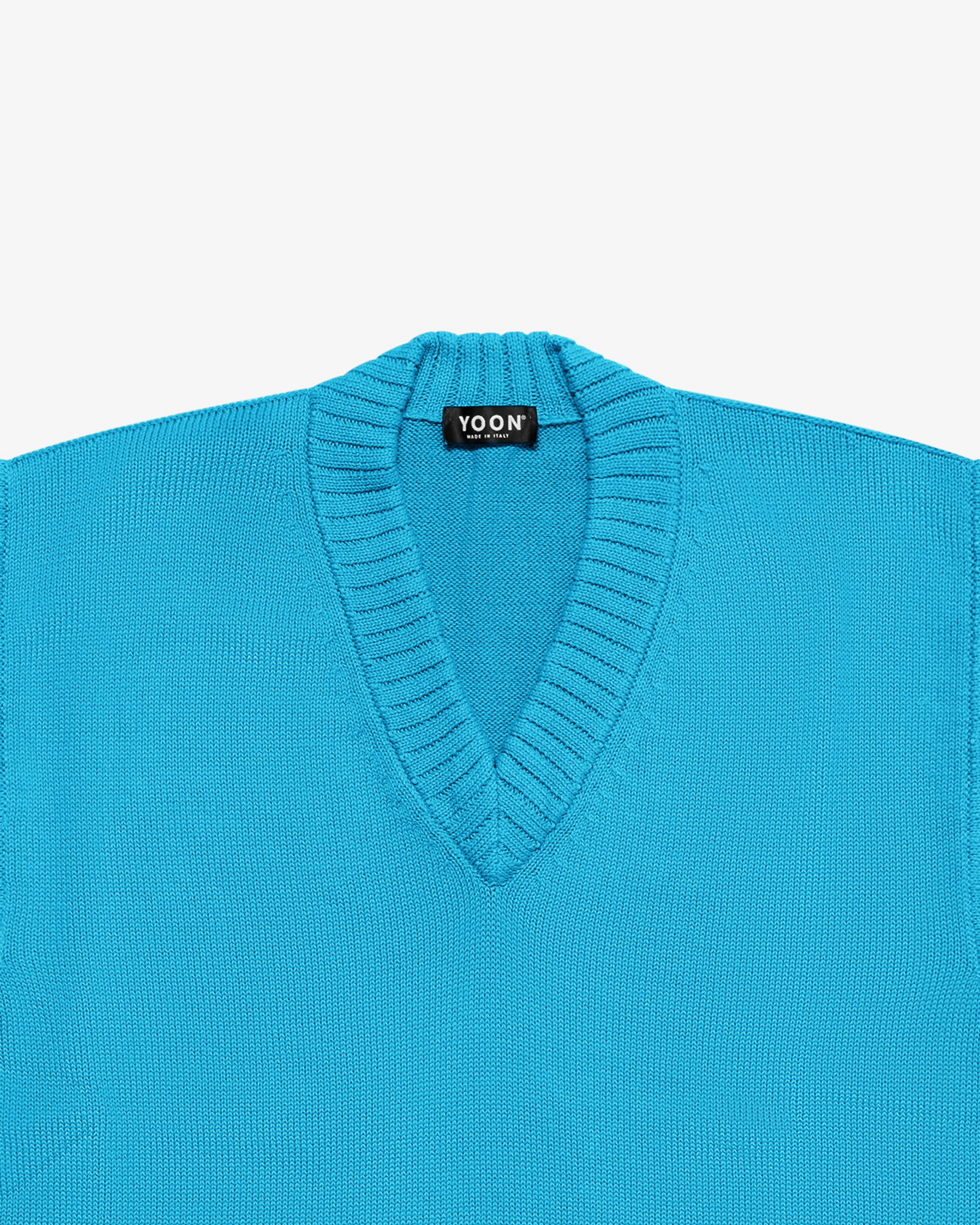 Light blue sleeveless cotton sweater