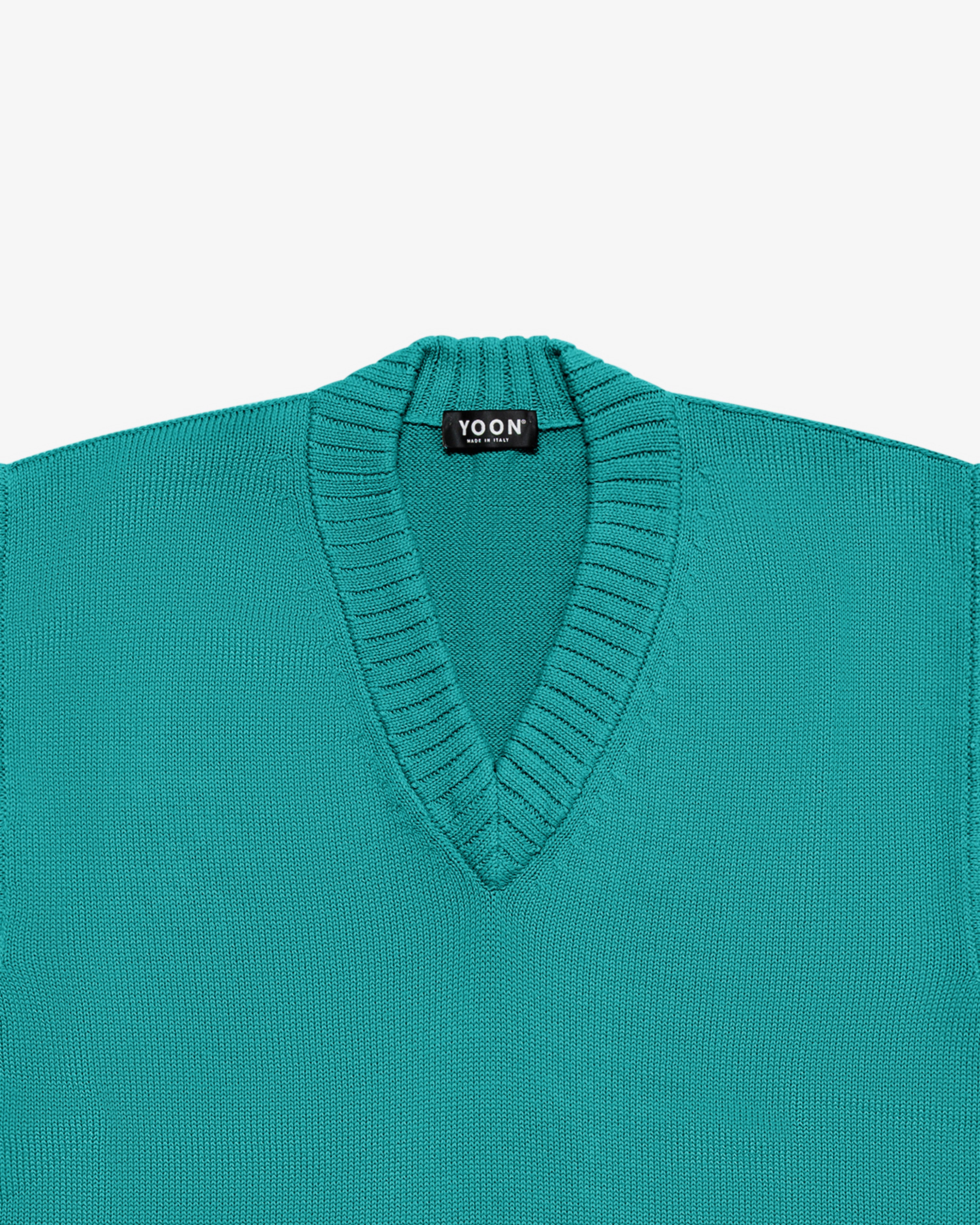 Emerald green sleeveless cotton sweater