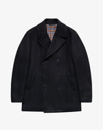 Blue double-breasted wool peacoat