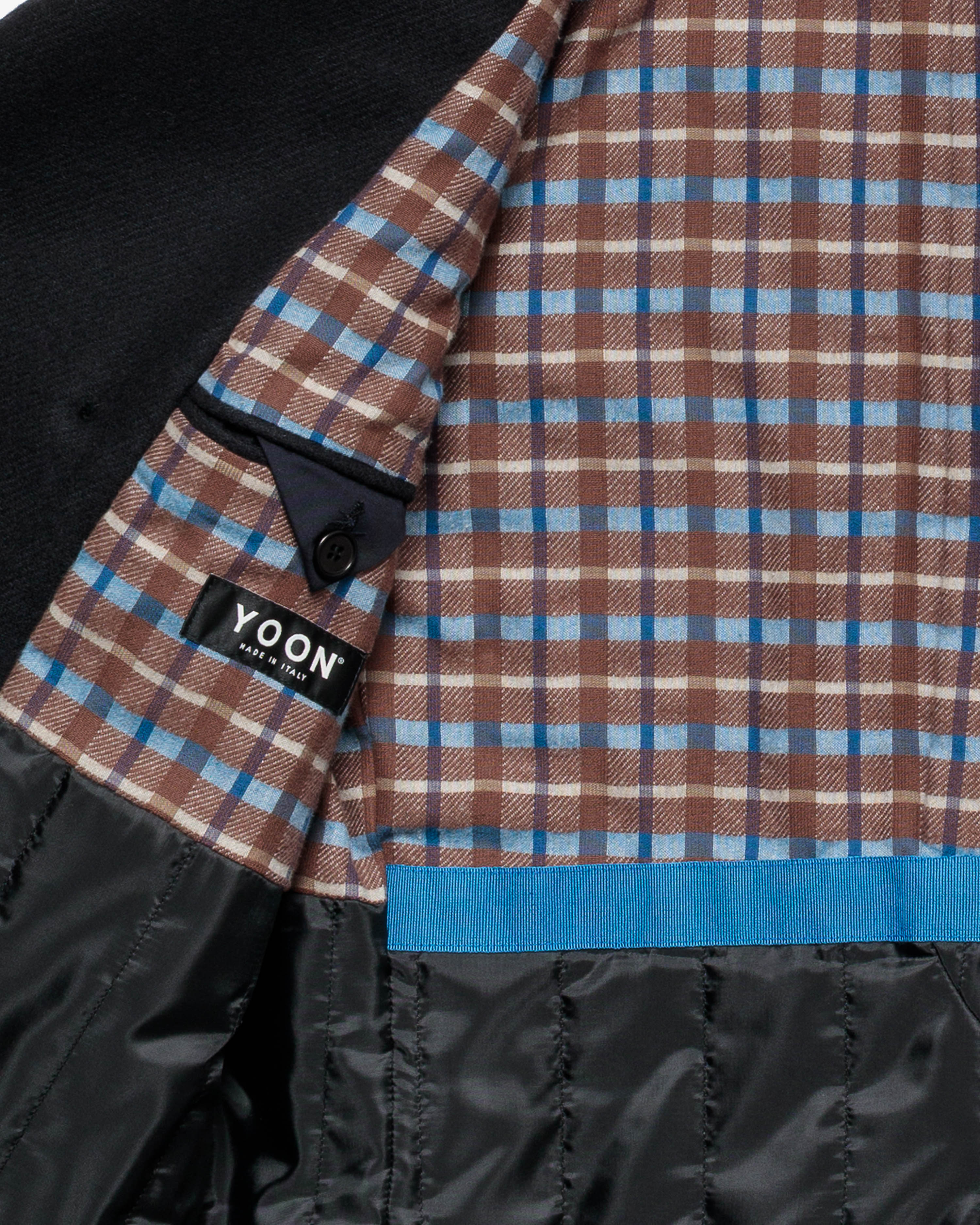 Blue double-breasted wool peacoat