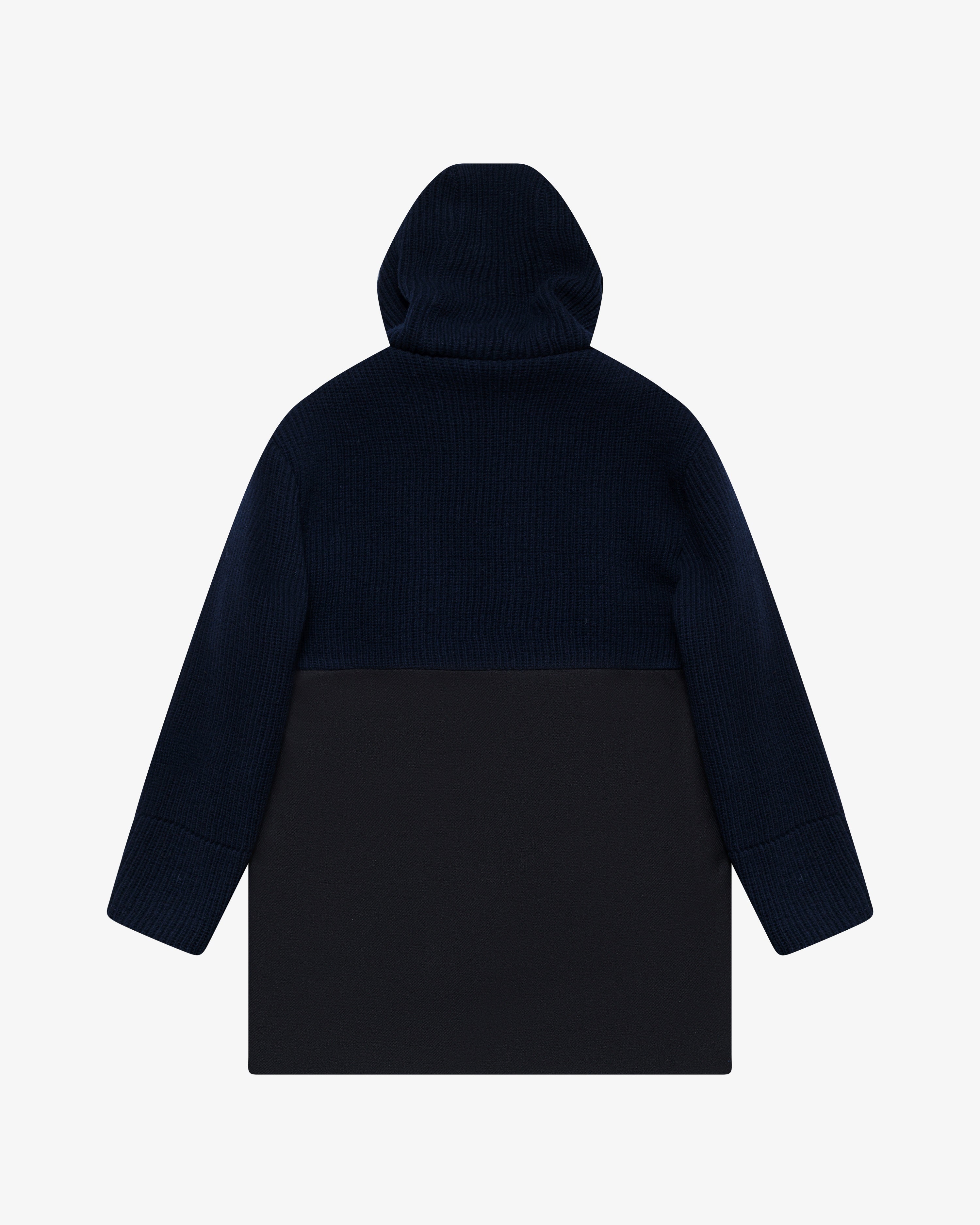 Blue wool coat with hood