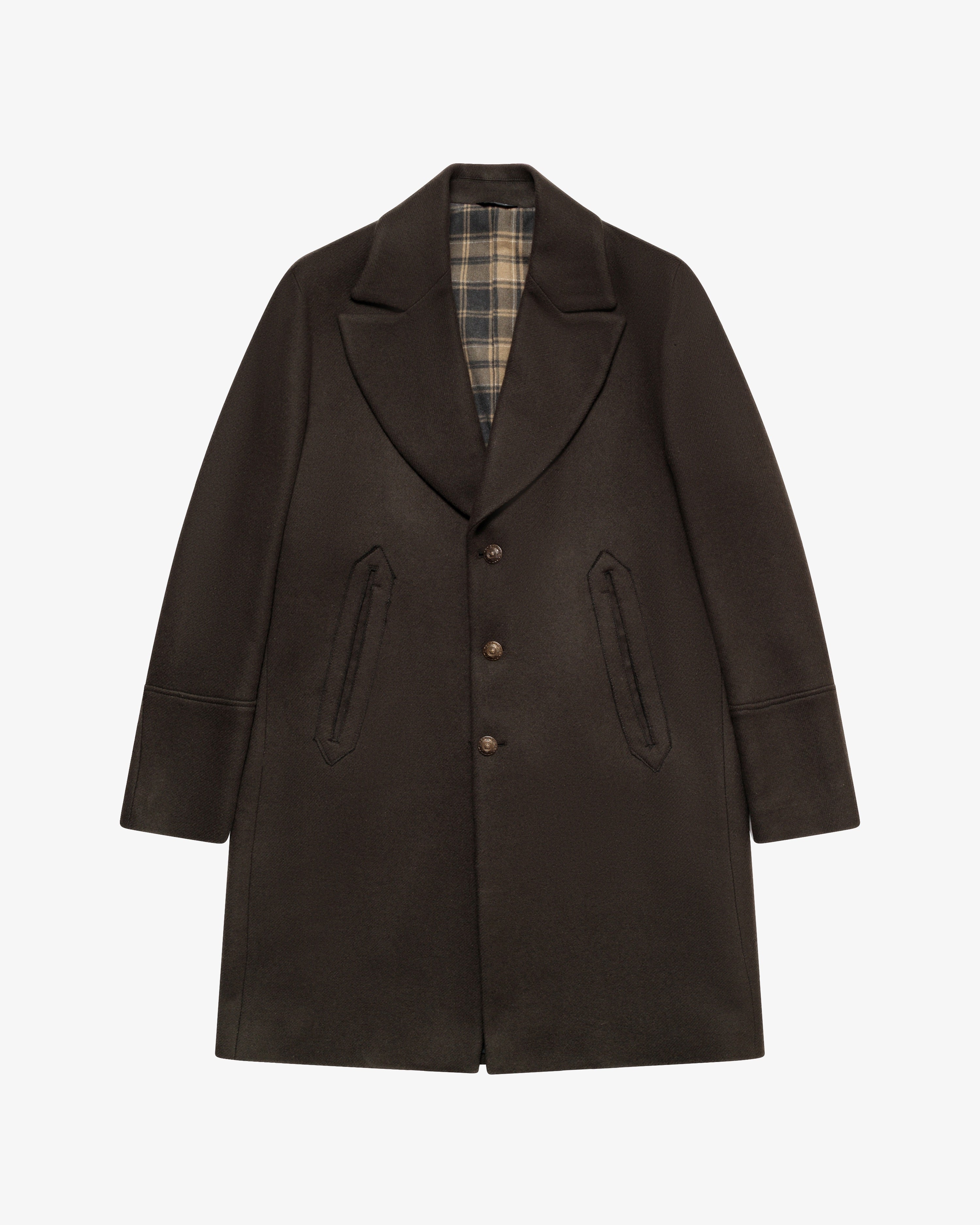 Military green wool coat