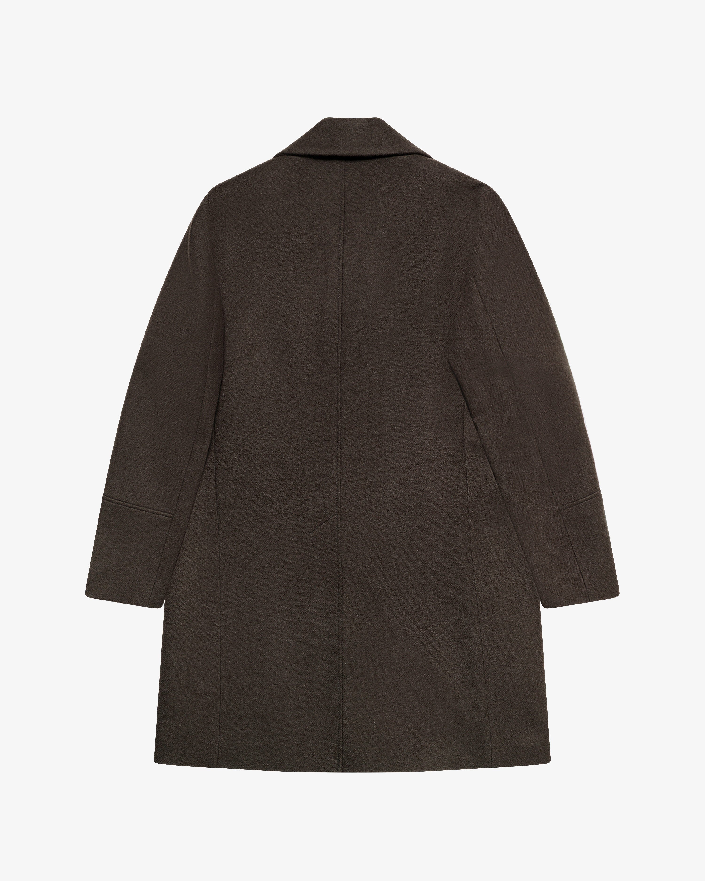 Military green wool coat