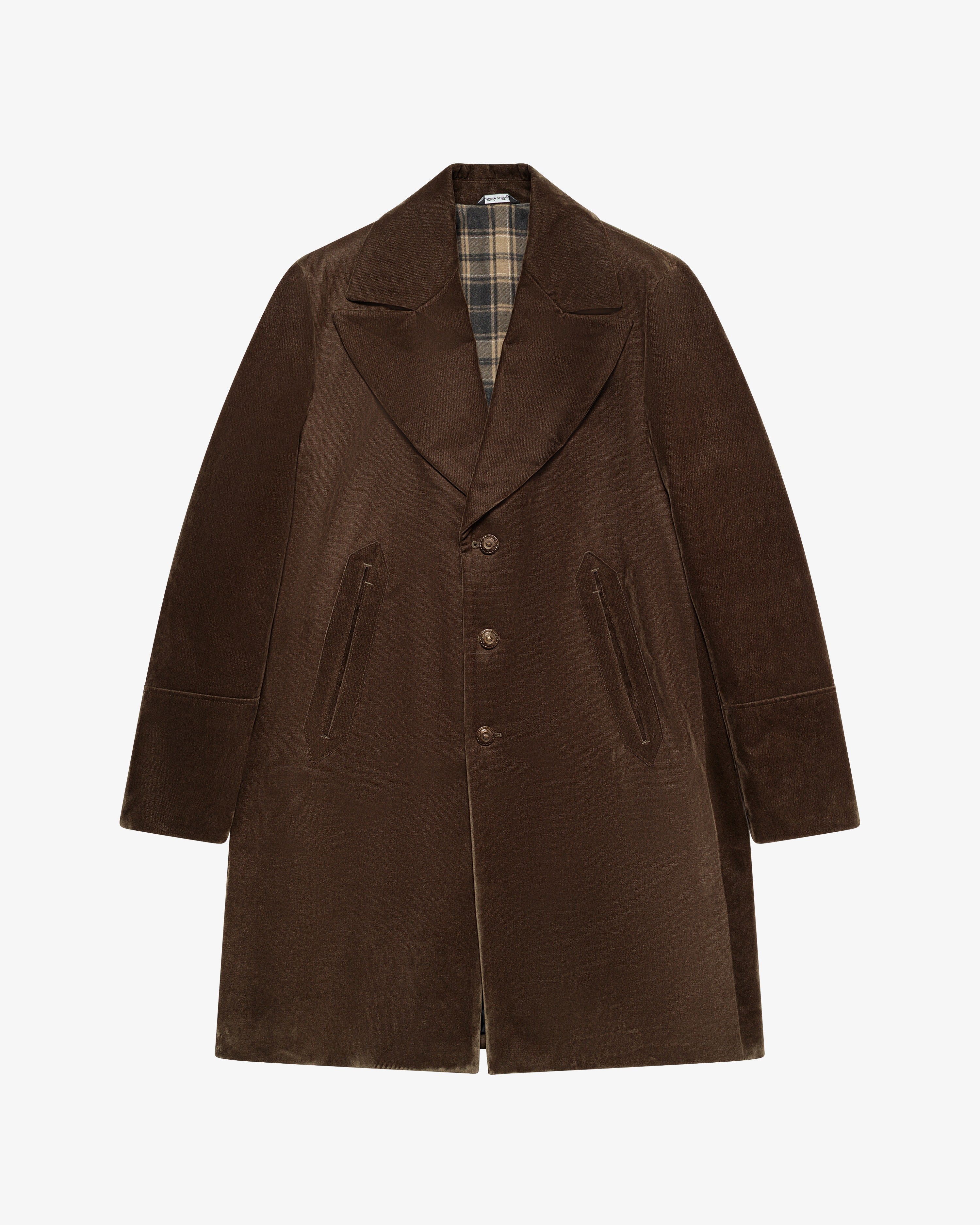 Olive green single-breasted cotton coat