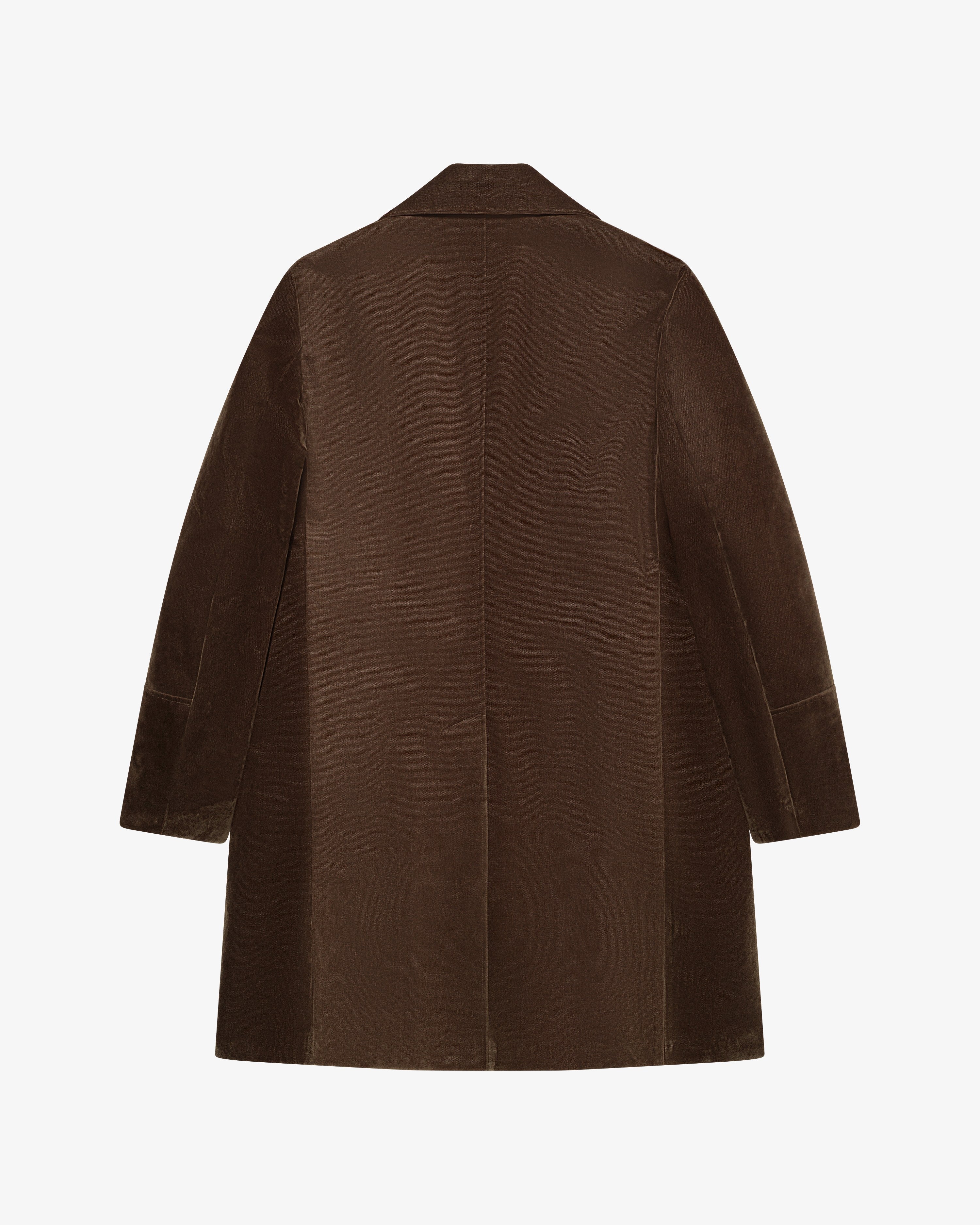 Olive green single-breasted cotton coat