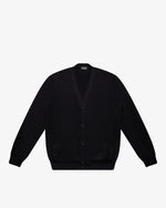Blue Wool English Rib Cardigan