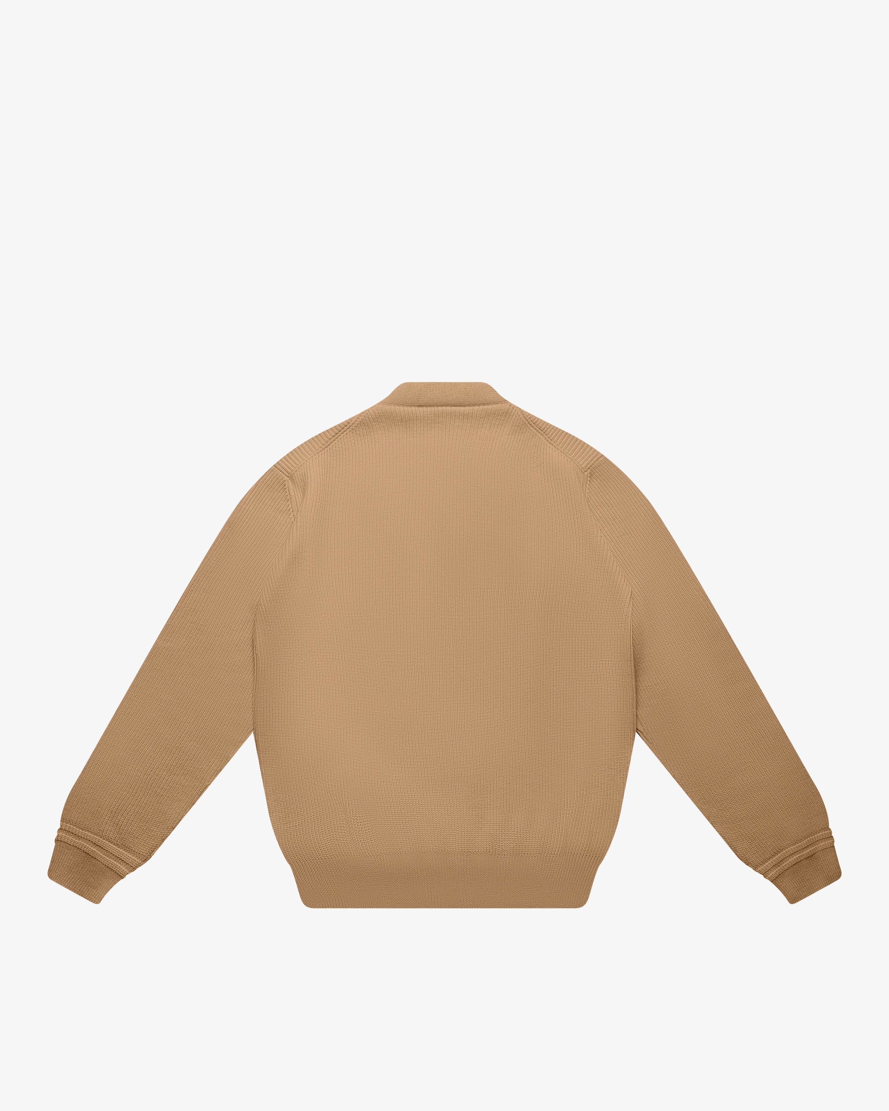 Camel Wool English Rib Cardigan