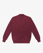Bordeaux Wool Checkered Cardigan