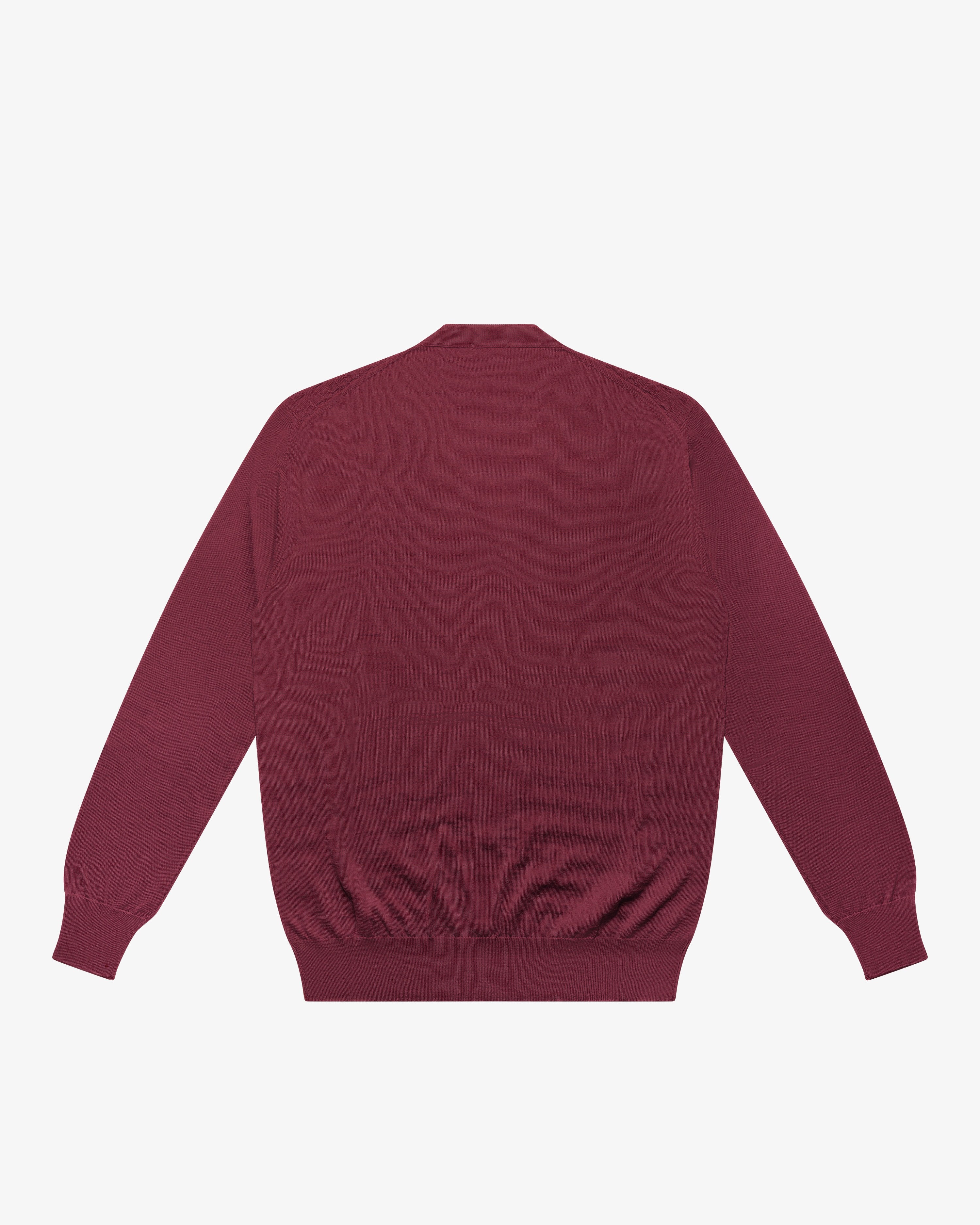 Bordeaux Wool Checkered Cardigan