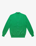 Meadow Green Wool Checkered Cardigan