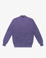 Purple Wool Checkered Cardigan