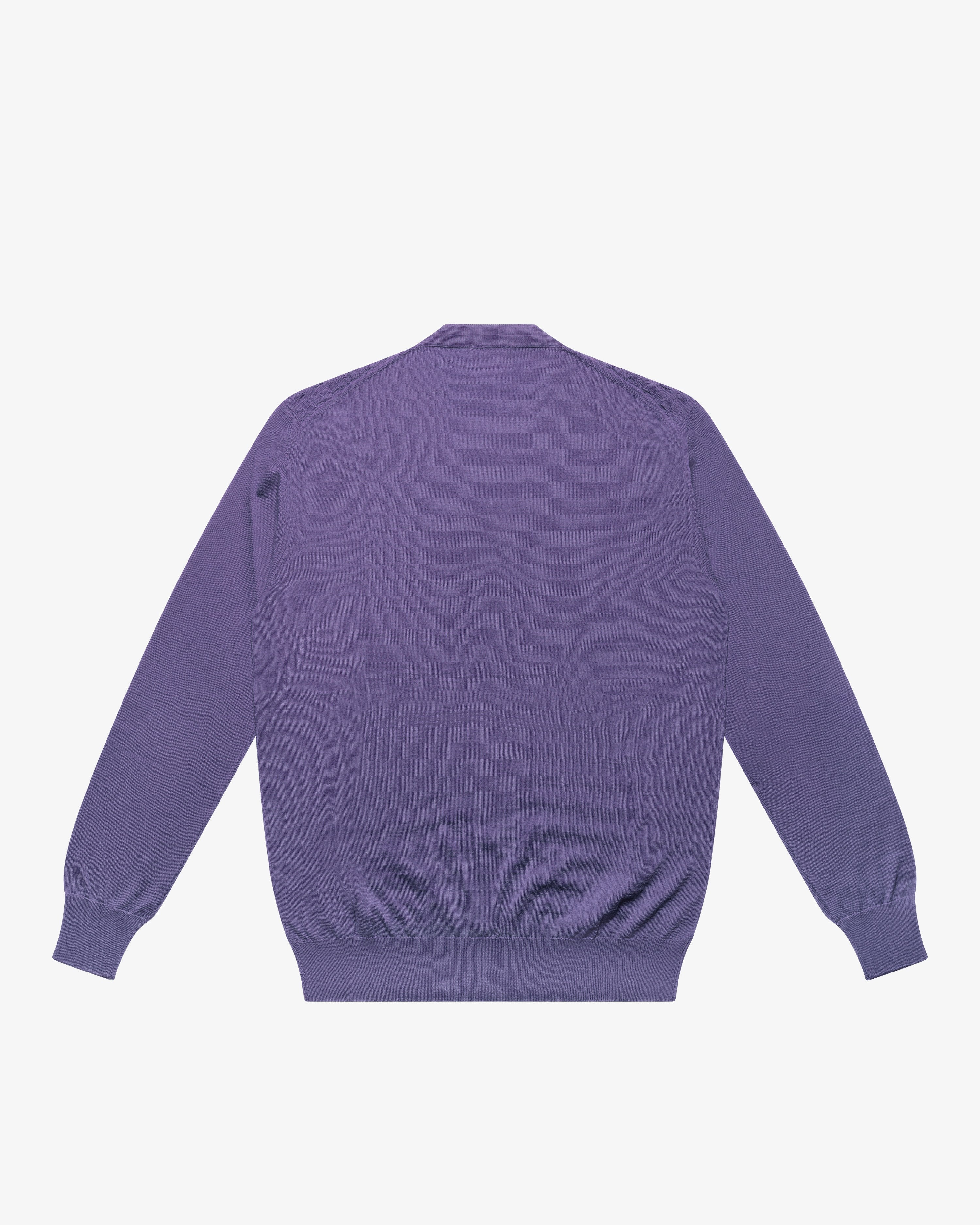 Purple Wool Checkered Cardigan