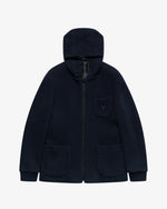 Blue wool hooded jacket