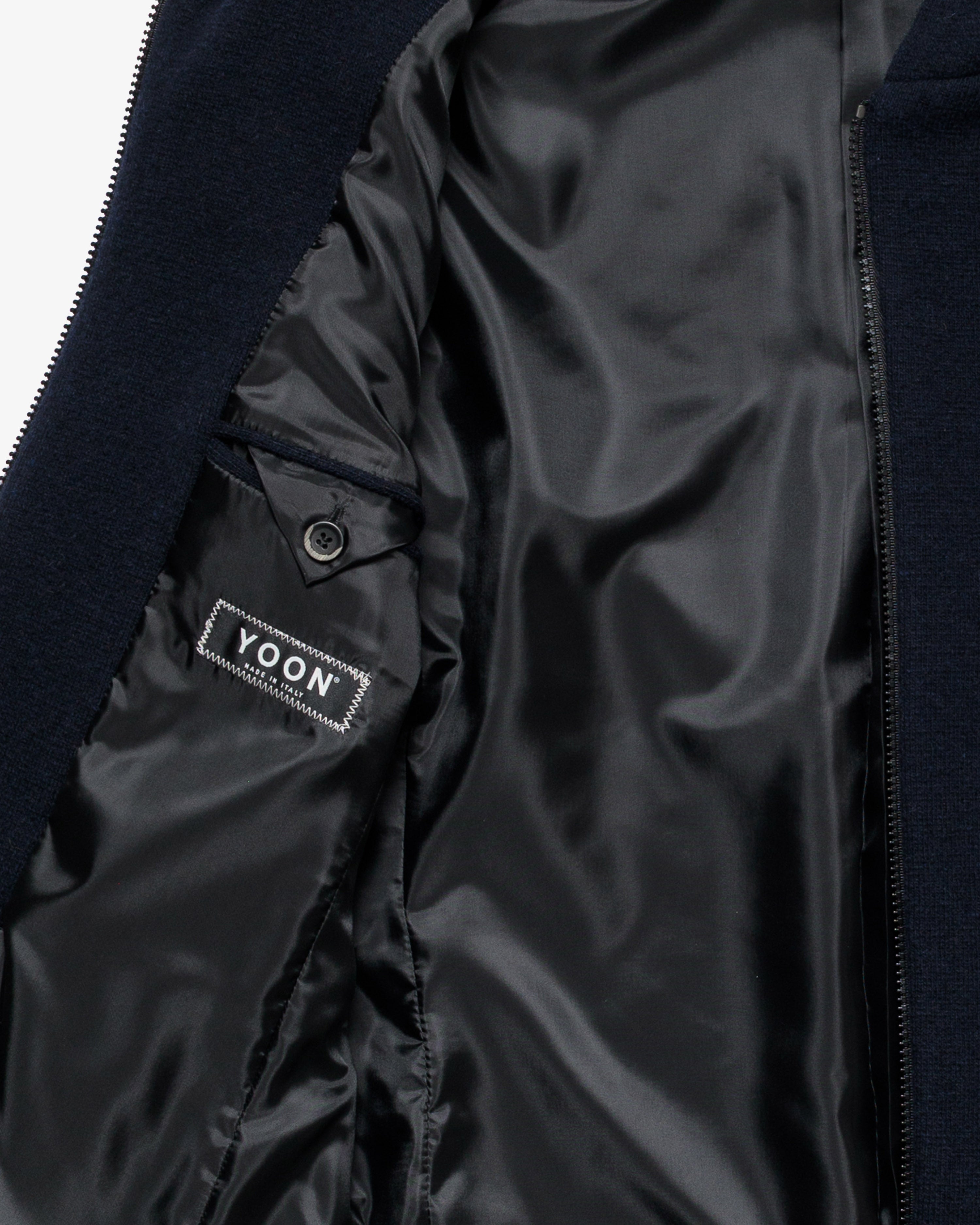 Blue wool hooded jacket